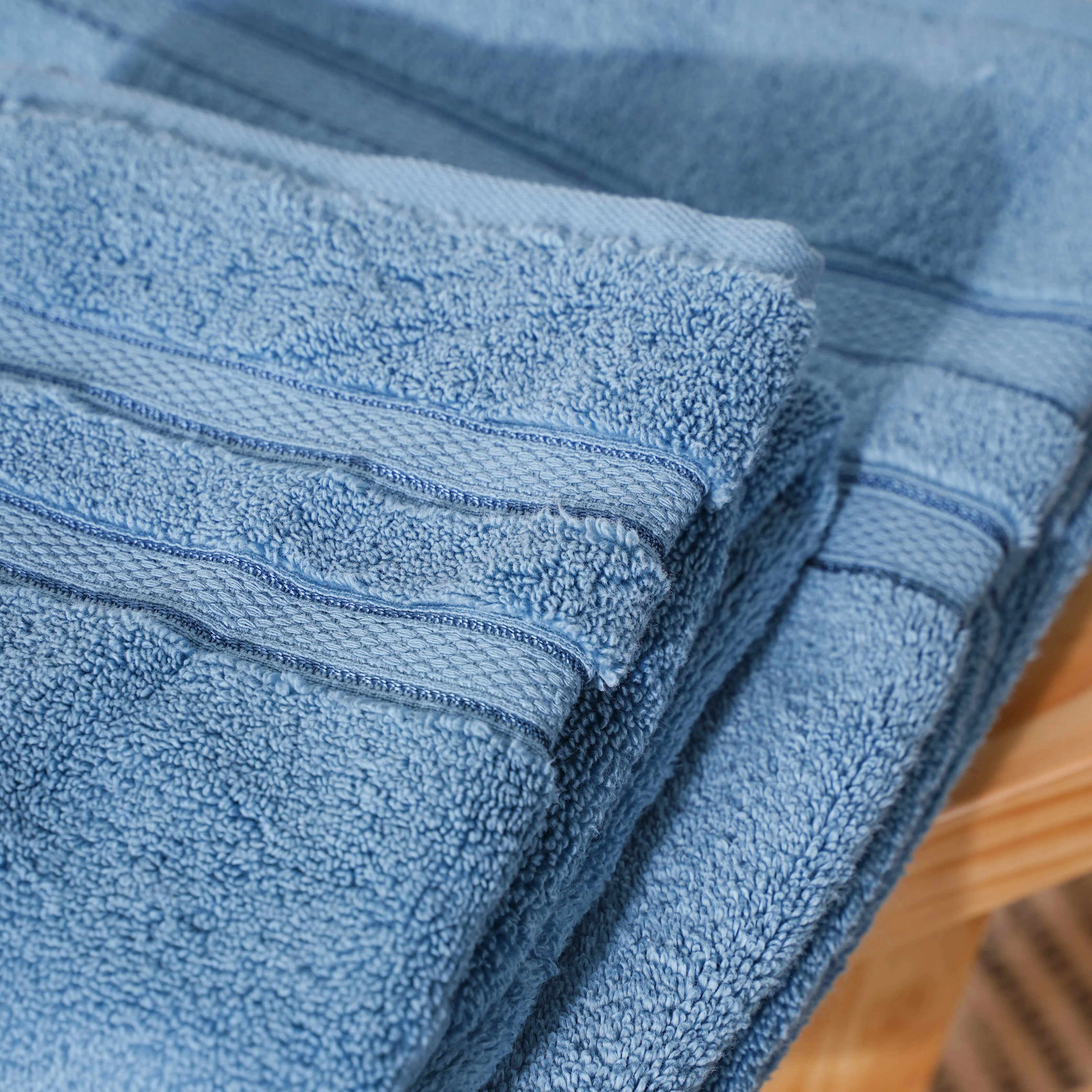 Plushy Bubbly Blue 100% Cotton Towel Set of 2 - Image 8