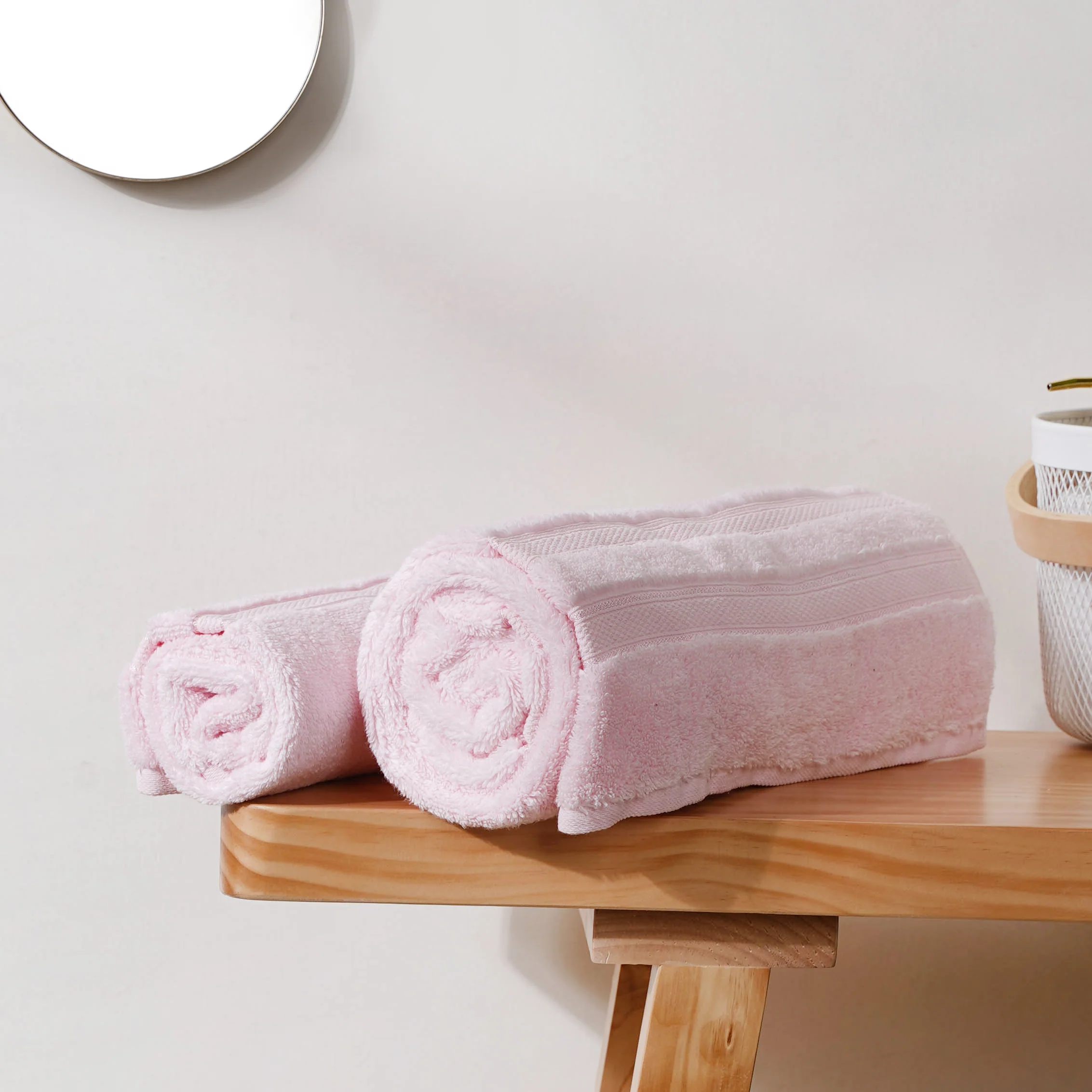 Plushy Luxe Pink 100% Cotton Towel Set of 2 - Image 11