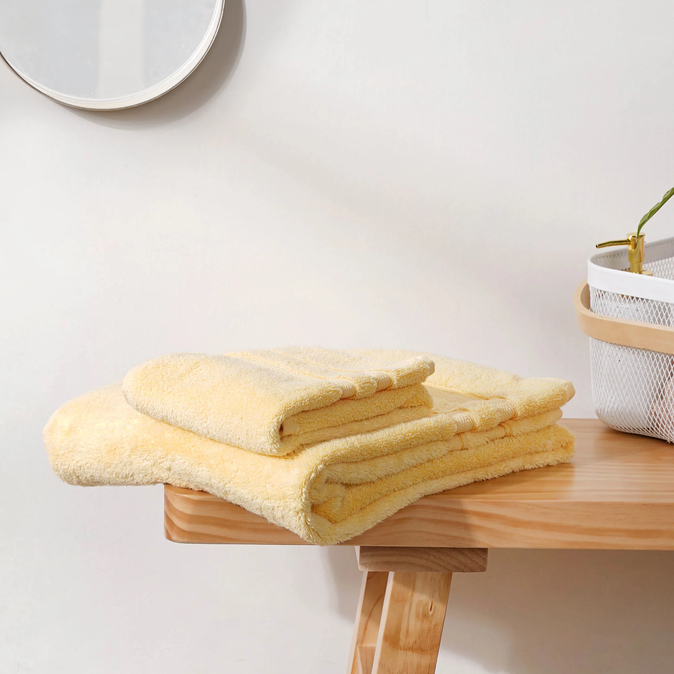 Plushy Sunny Yellow 100% Cotton Towel Set of 2 - Image 11