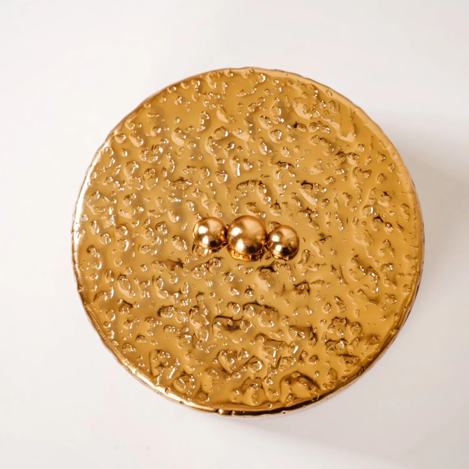 Polished Wood Round Decorative Box With Metal Lid 6 Inch - Image 10