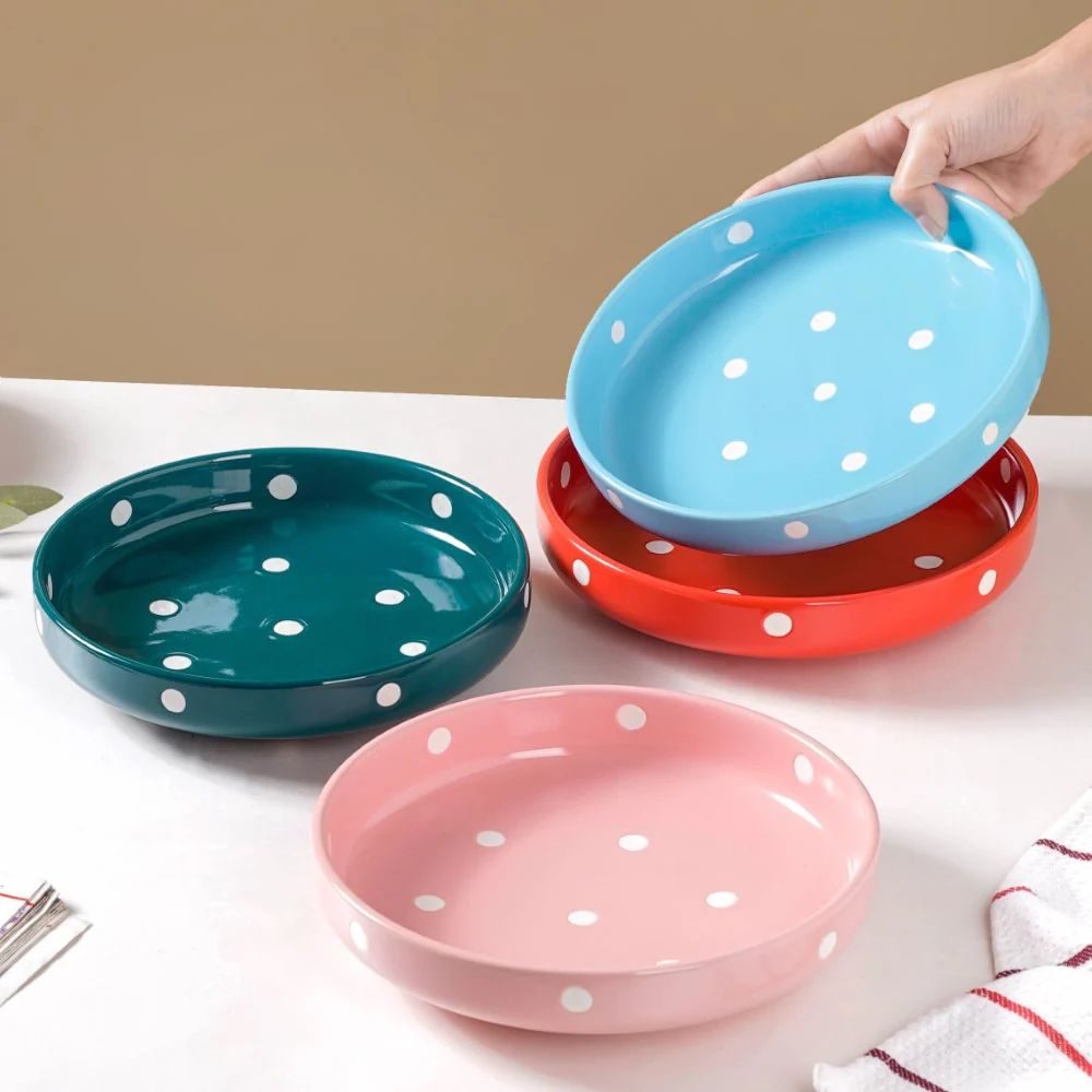 Polka Dots Round Deep Plate - Image 8