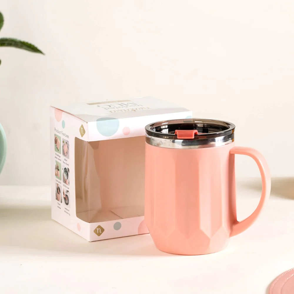 Portable Desk Coffee Mug Pink 400ml - Image 3