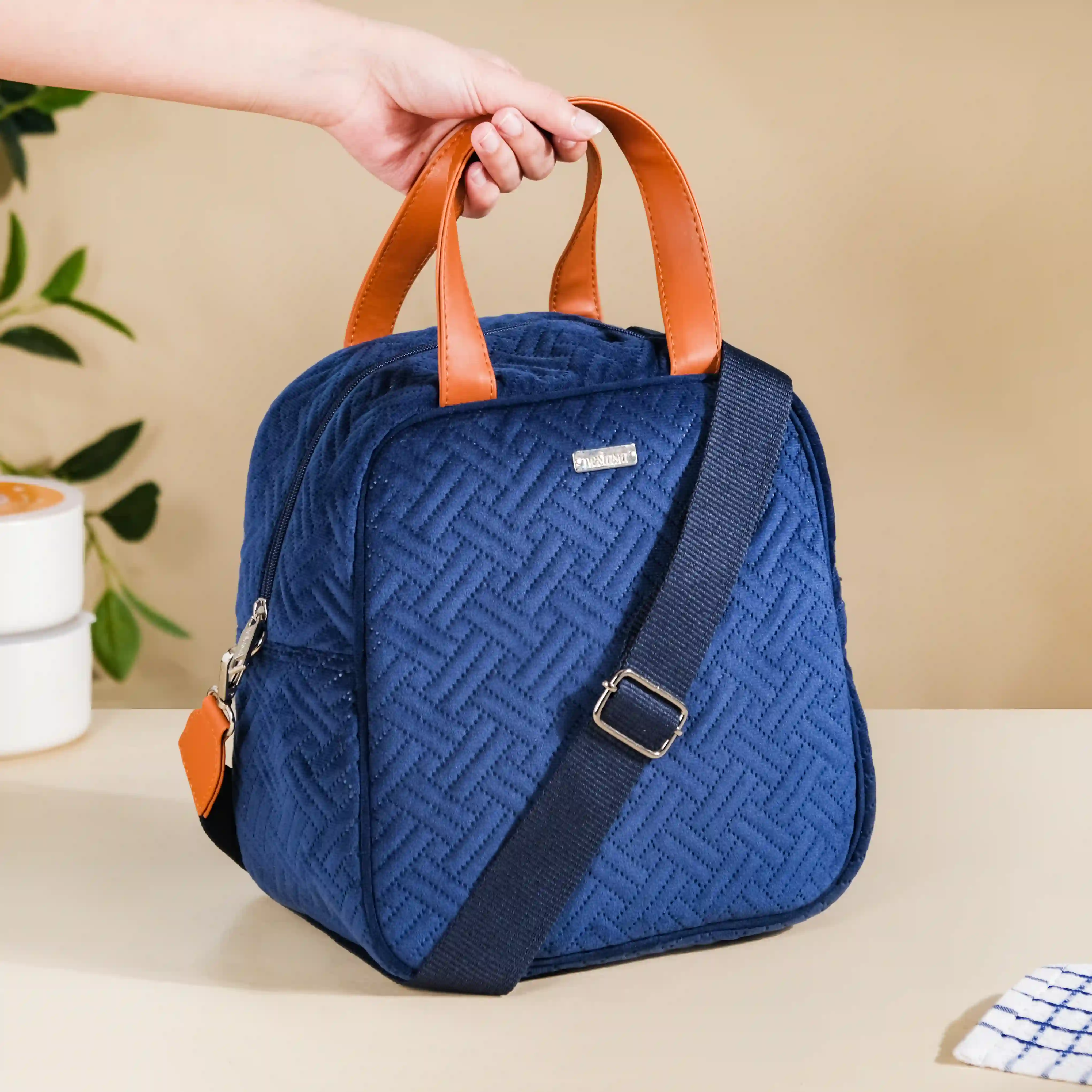 Portable Thermal Insulated Lunch Bag Blue - Image 3