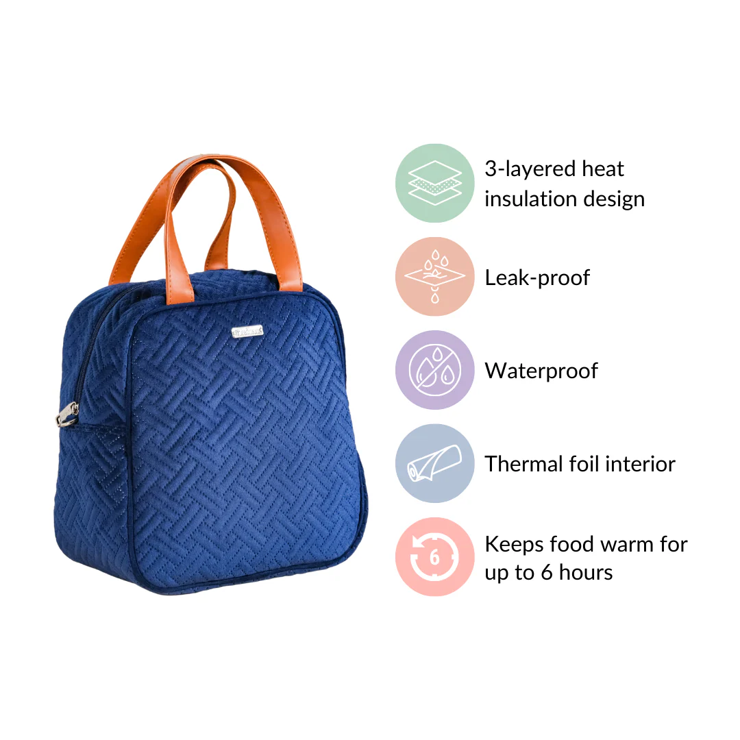 Portable Thermal Insulated Lunch Bag Blue - Image 4