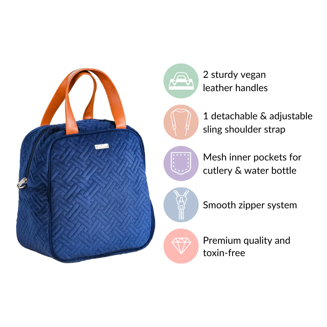Portable Thermal Insulated Lunch Bag Blue - Image 5