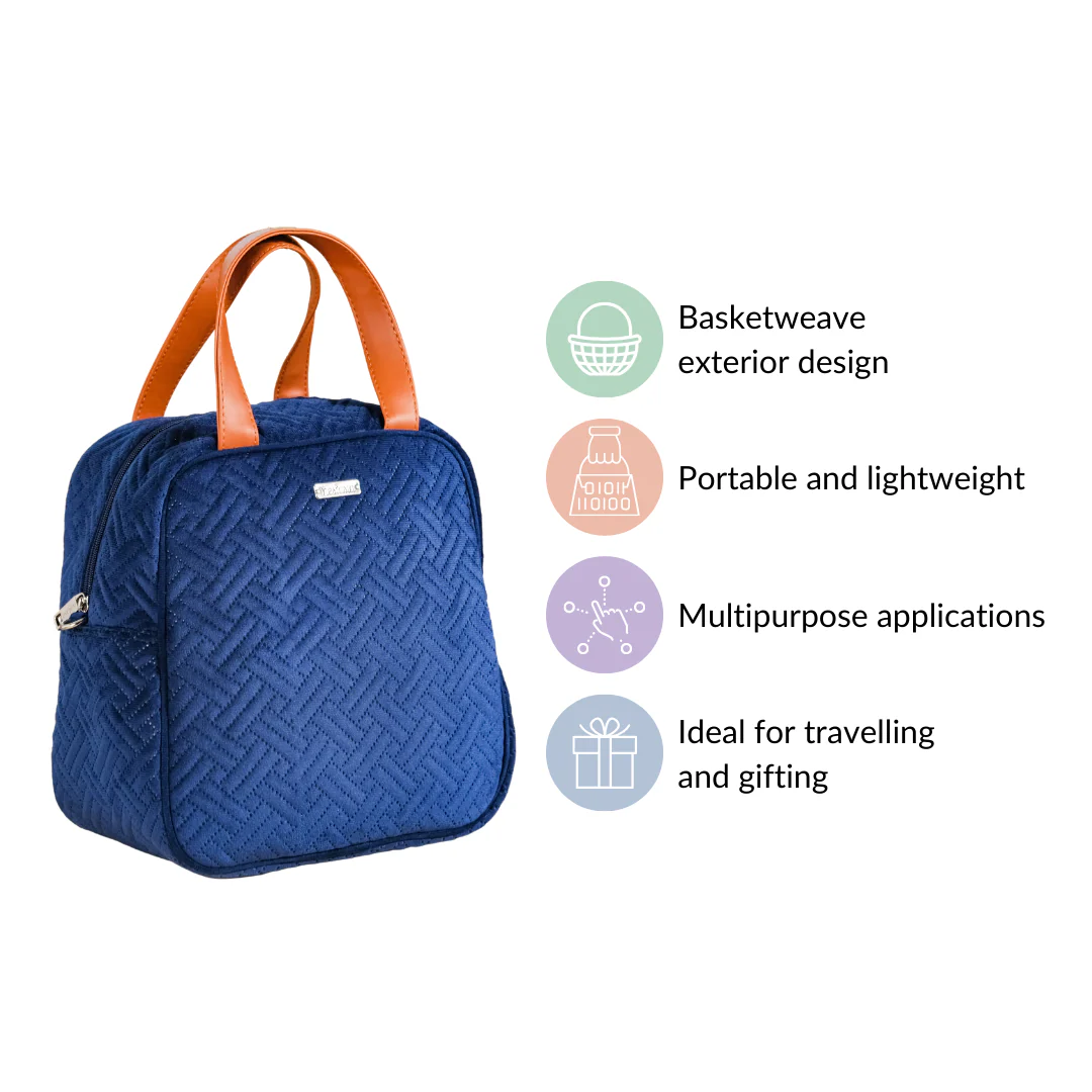 Portable Thermal Insulated Lunch Bag Blue - Image 6