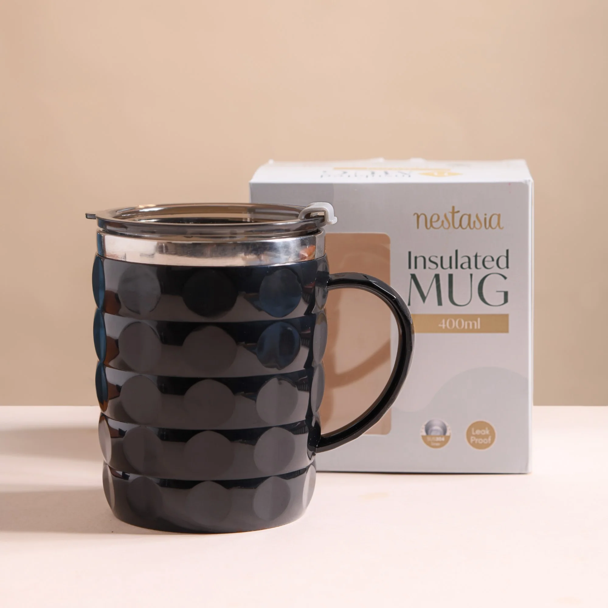 Portable Travel Mug For Couples Set Of 2 Black 400ml - Image 3
