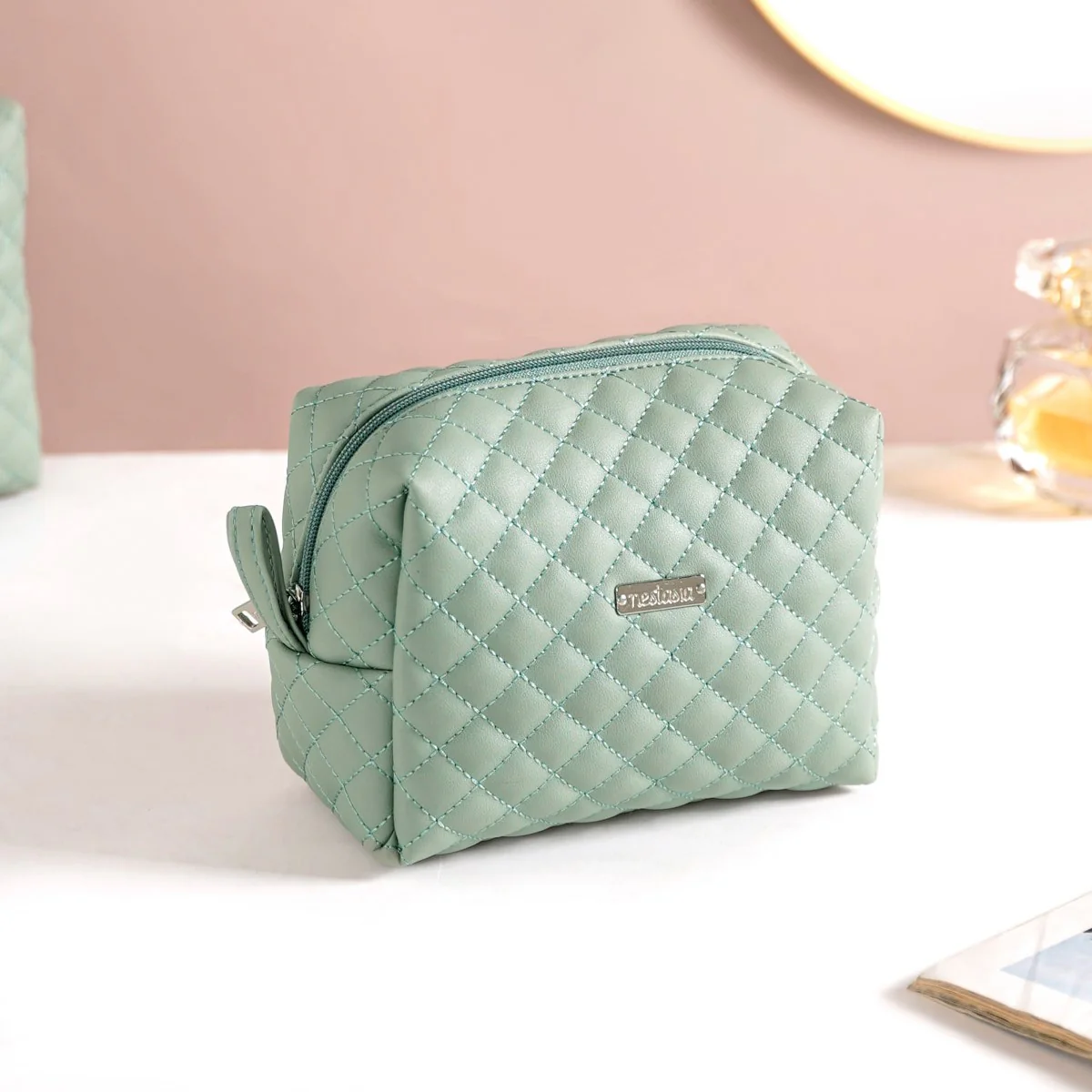 Portable Travel Pouches Set Of 3 Mint Green - Image 3