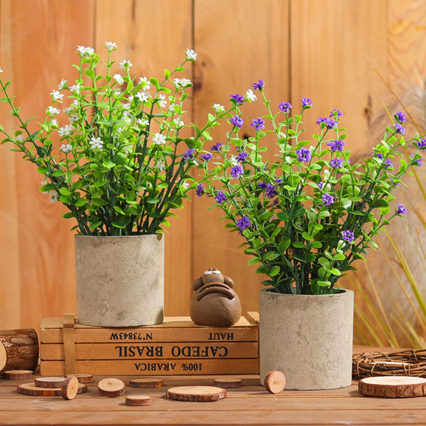 Pot With Faux Flowers - Image 4