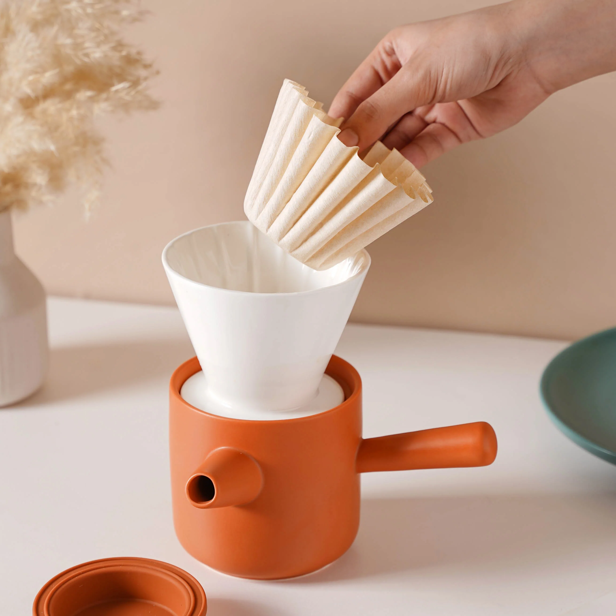 Pour Over Coffee Pot Set Orange 400 ml - Image 3