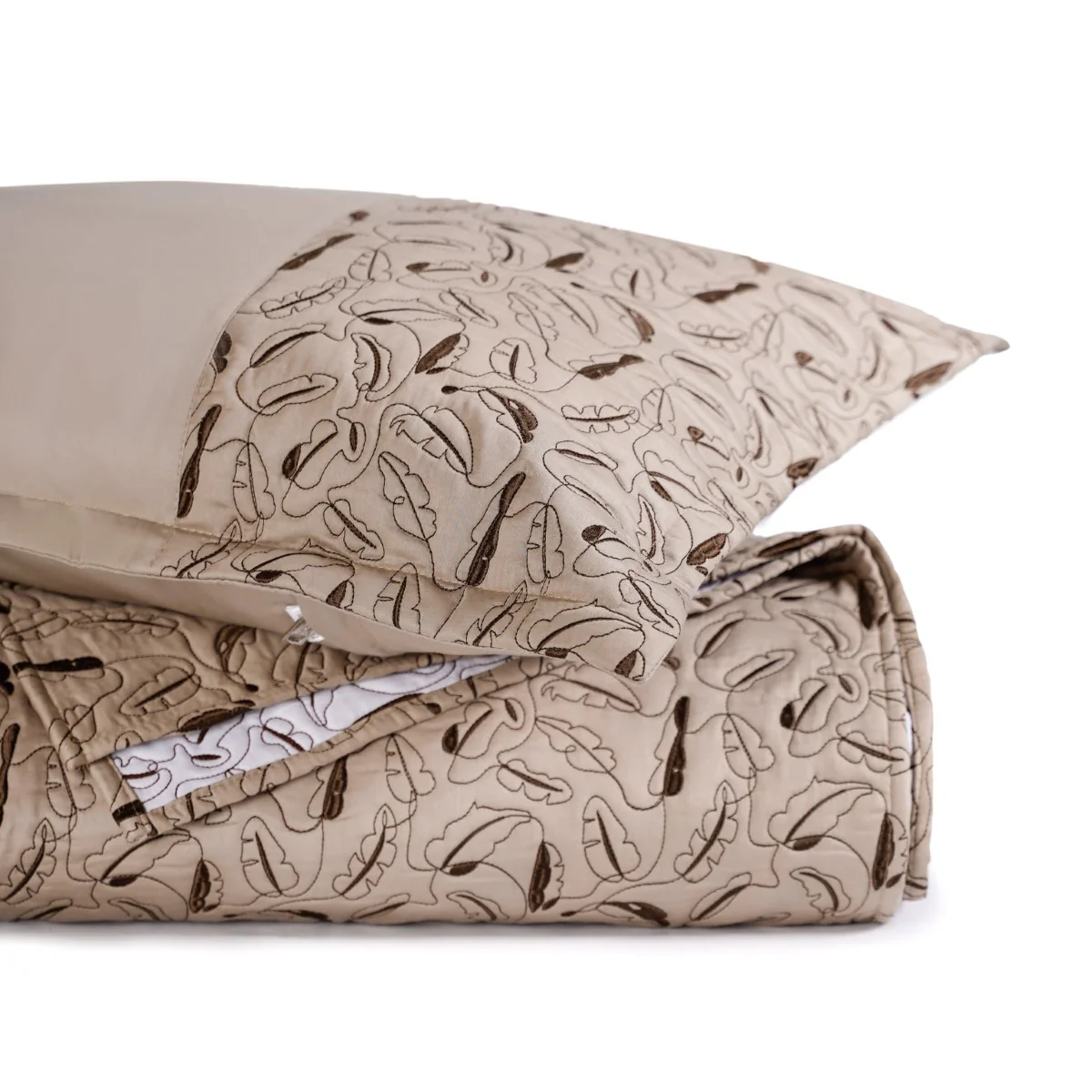 Premium King Size Bed Cover Beige - Image 4