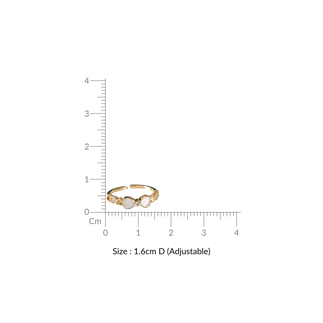 Pretty Bow And Hearts Gold Ring - Image 3