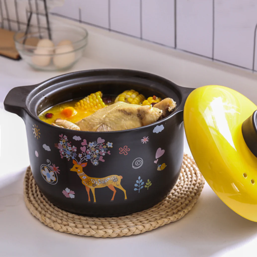 Printed Yellow Cooking Pot Large - Image 4