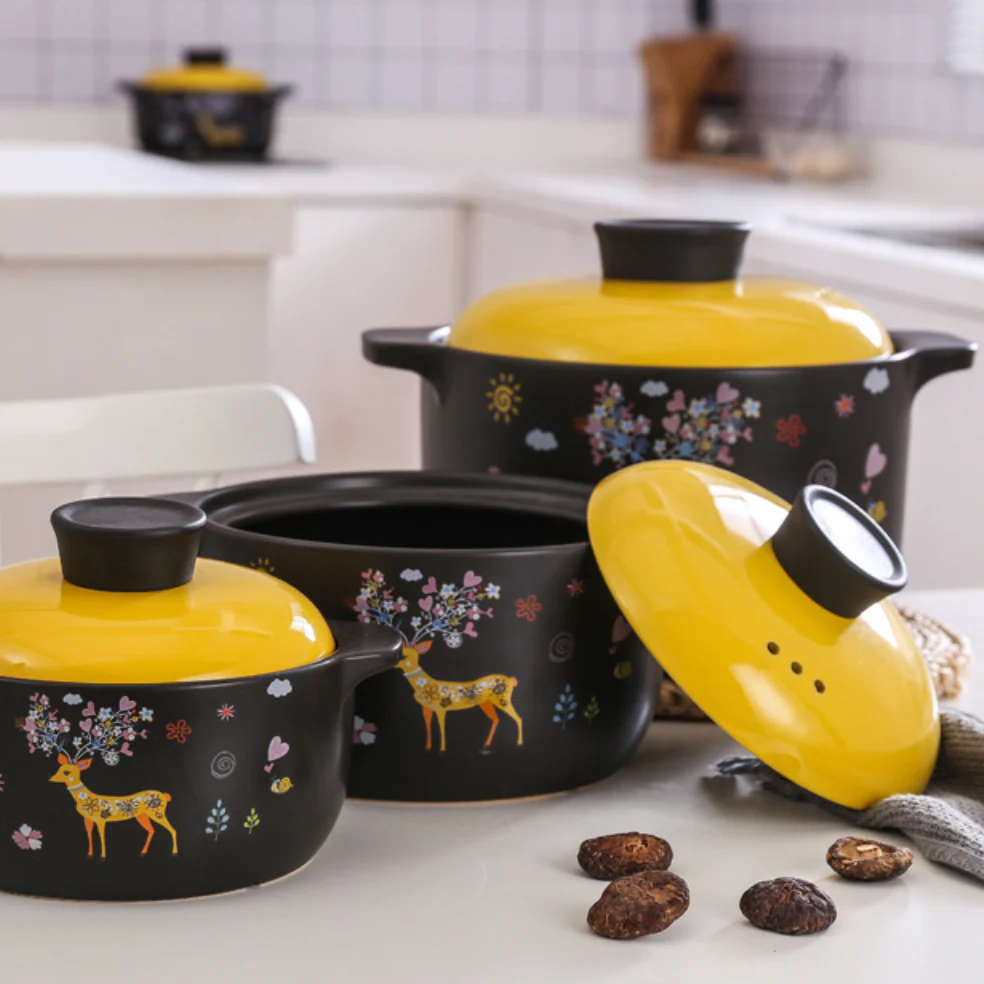 Printed Yellow Cooking Pot Small - Image 5