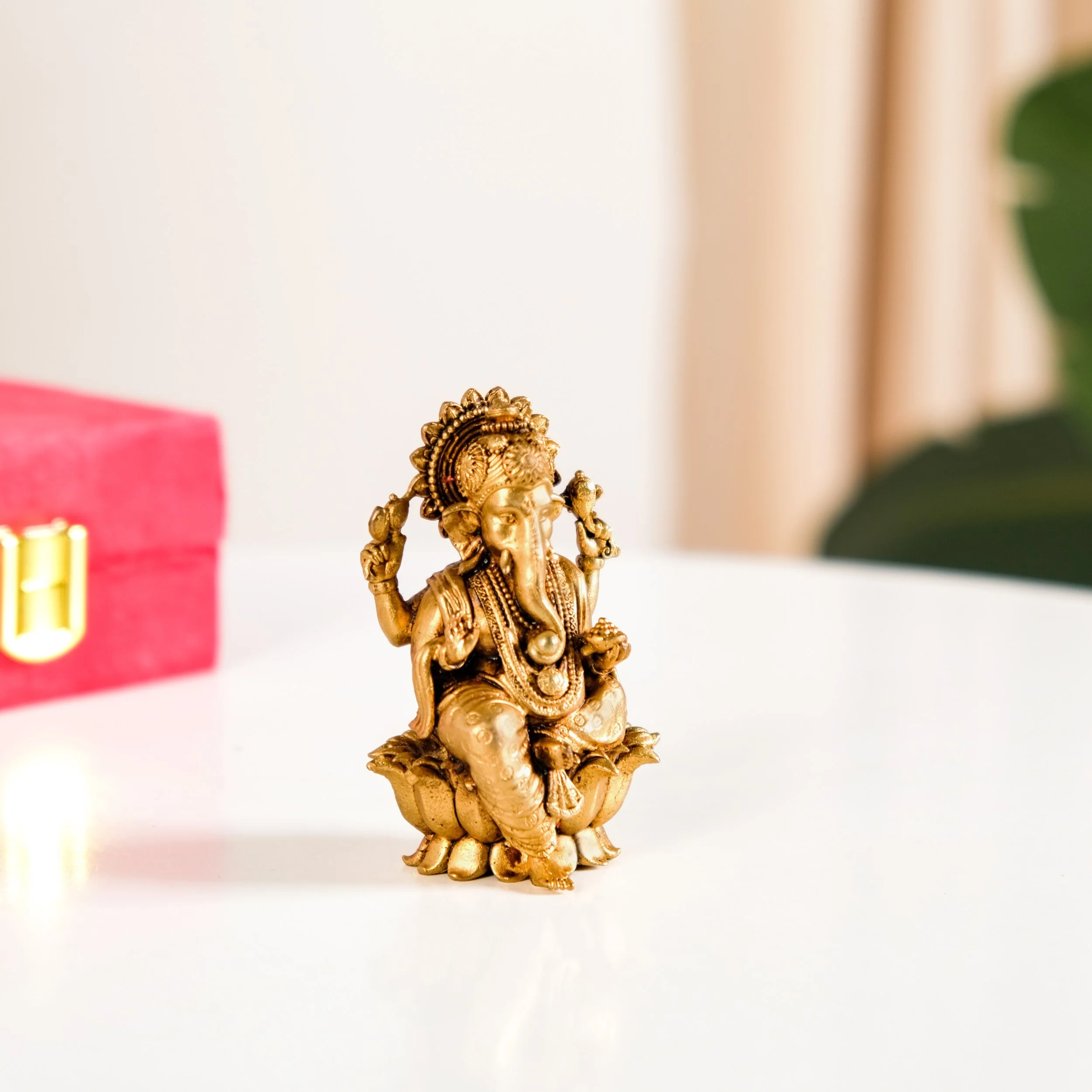 Pure Brass Ganesh Idol 8cm - Image 6