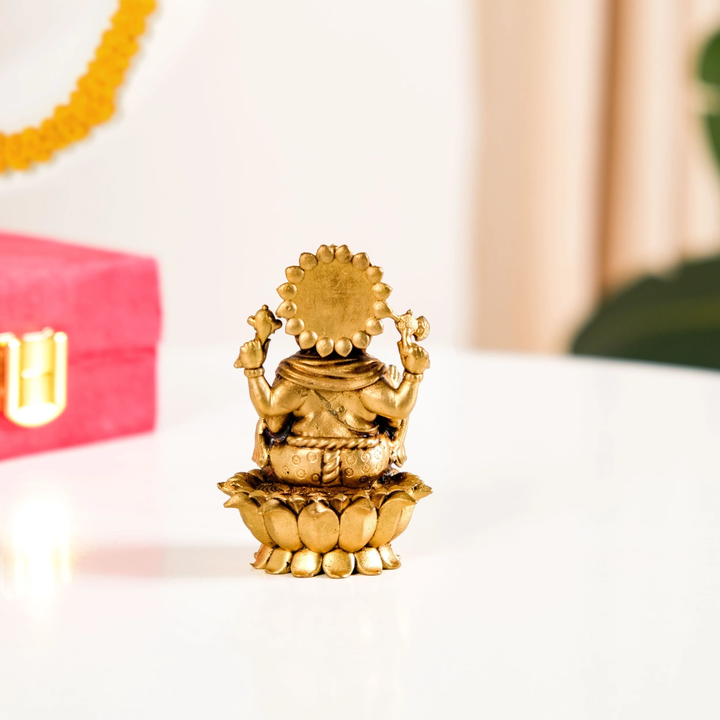 Pure Brass Ganesh Idol 8cm - Image 7