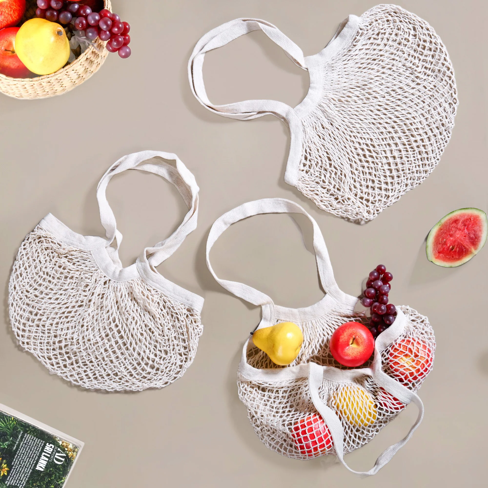 Pure Mesh Eco-Friendly Cotton Bag Set Of 3 - Image 3