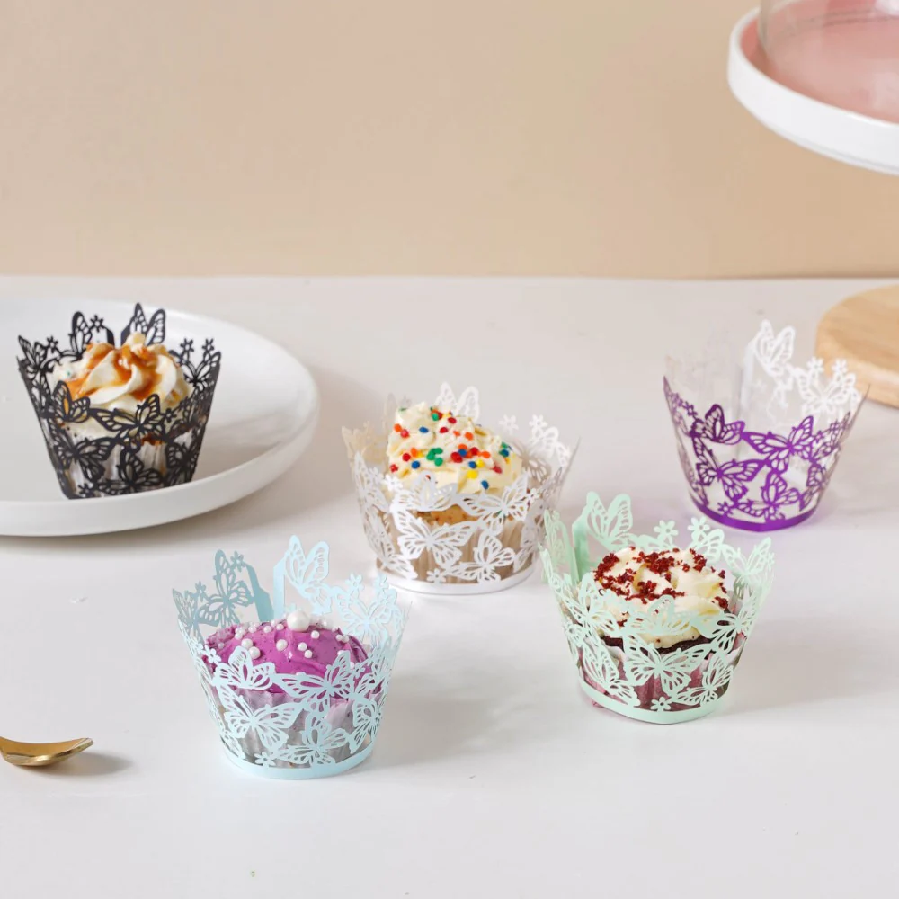 Purple Butterfly Lace Cupcake Wrapper Set Of 20 - Image 11