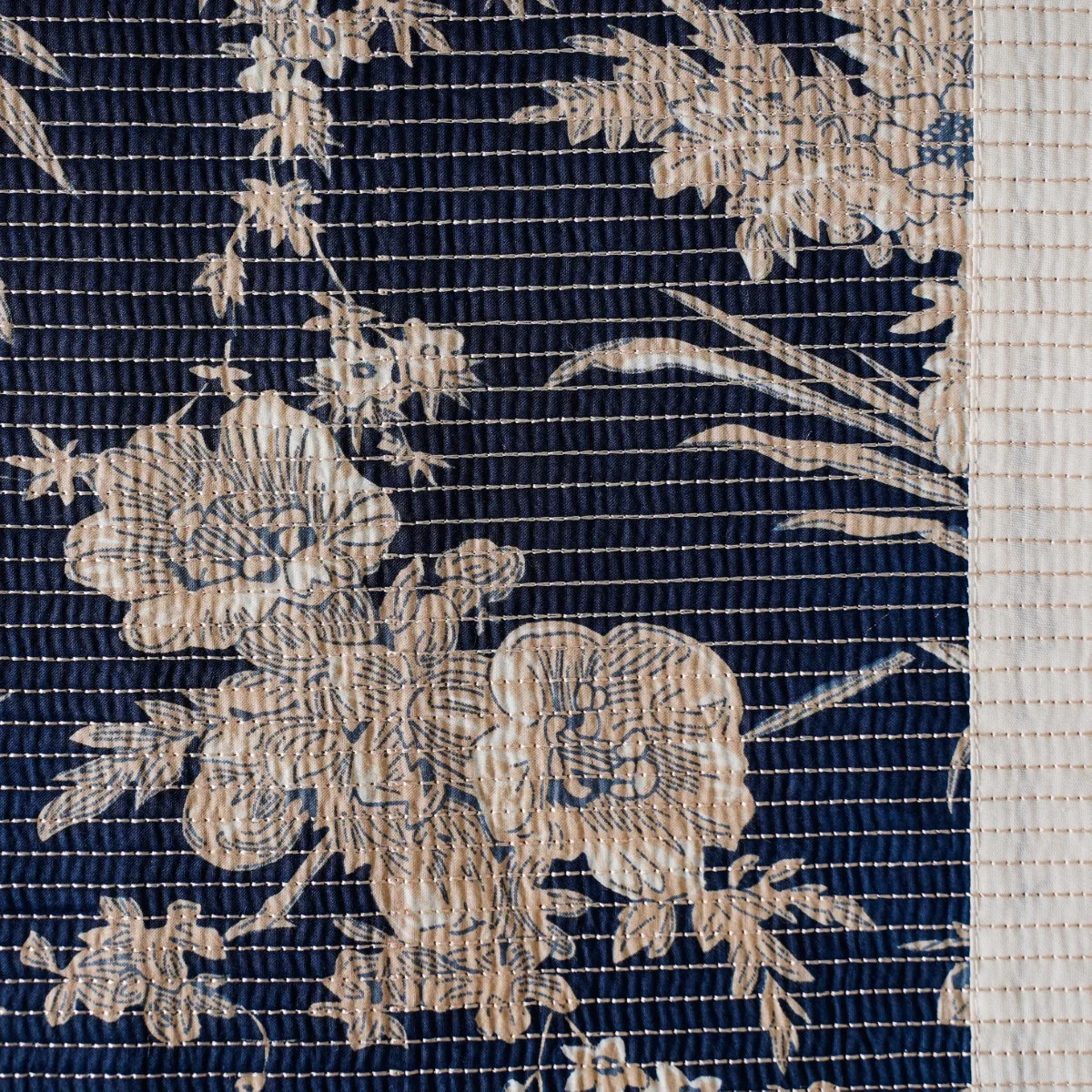 Quilted Cotton Printed King Size Bed Cover Navy 102x93 Inch - Image 9