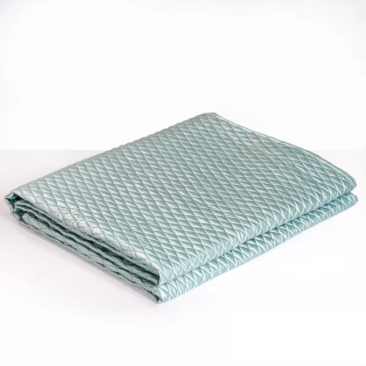 Quilted King Size Bed Cover And Pillow Case Set Of 3 Powder Blue - Image 4