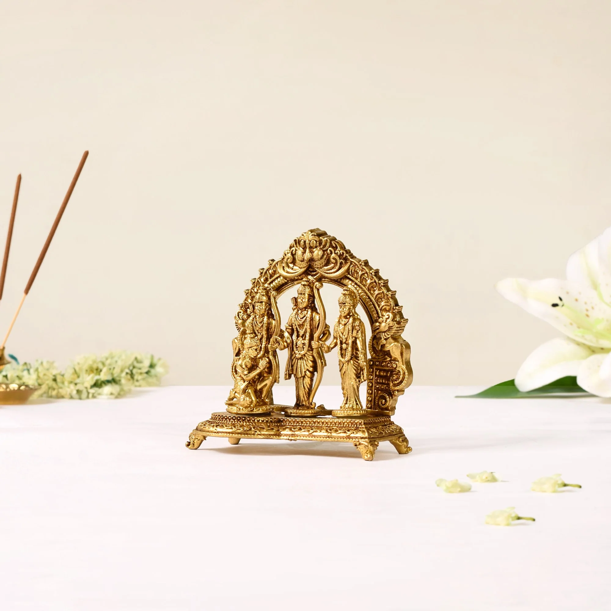 Pure Brass Ram Darbar Brass Statue 10cm - Image 7