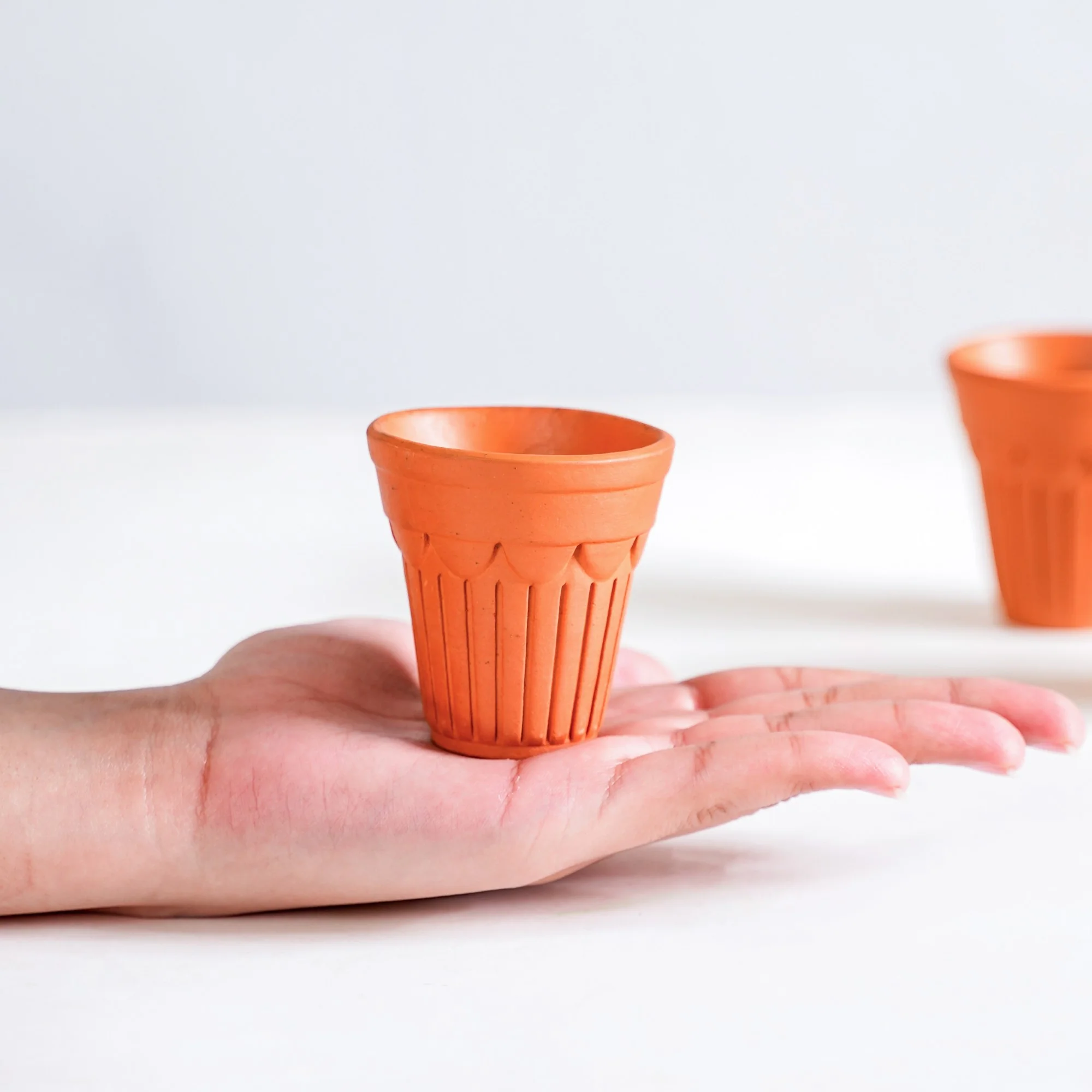 Real Bengal Terracotta Mini Kulhad Cup Set Of 12 60ml - Image 2