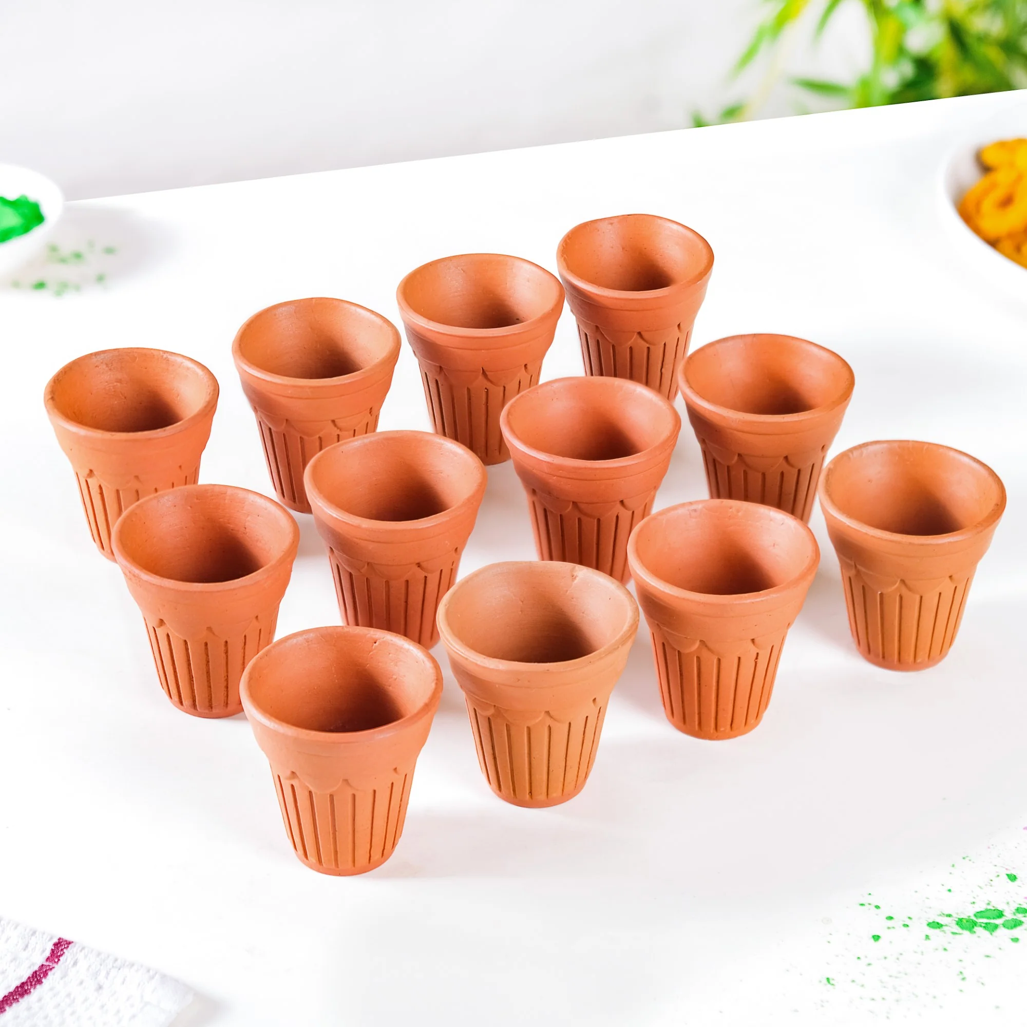 Real Bengal Terracotta Mini Kulhad Cup Set Of 12 60ml - Image 3