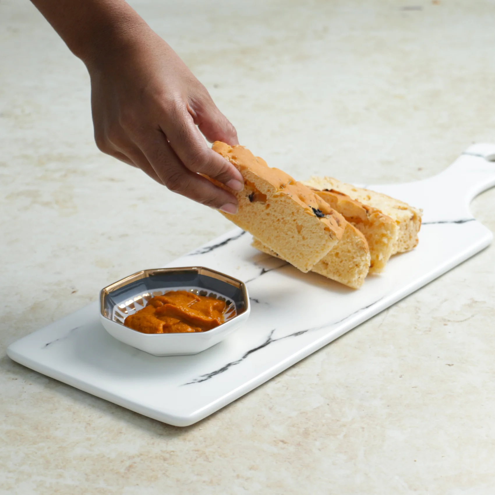 Rectangle Marble Platter White - Image 3
