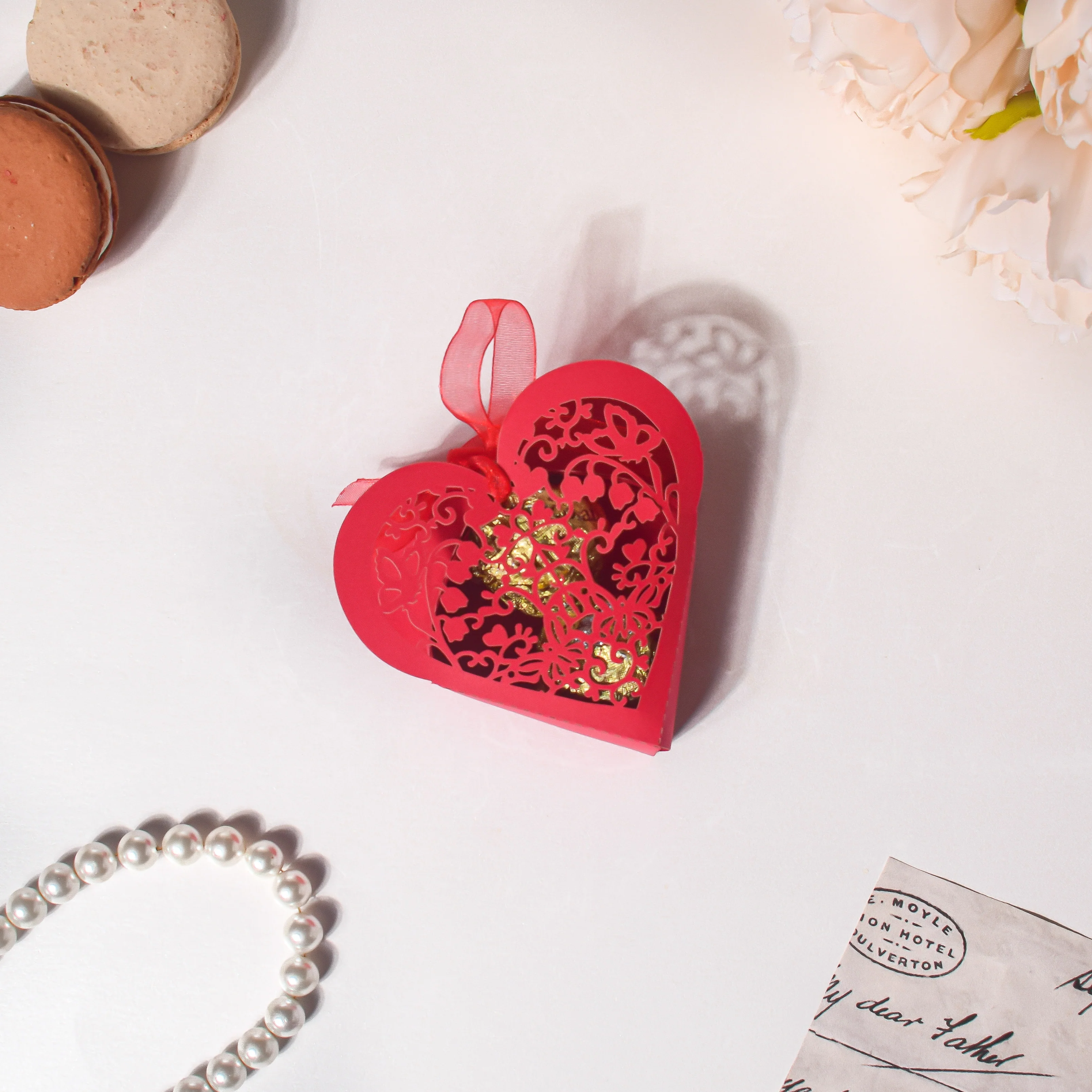Red Heart Paper Gift Box Set of 20 - Image 2