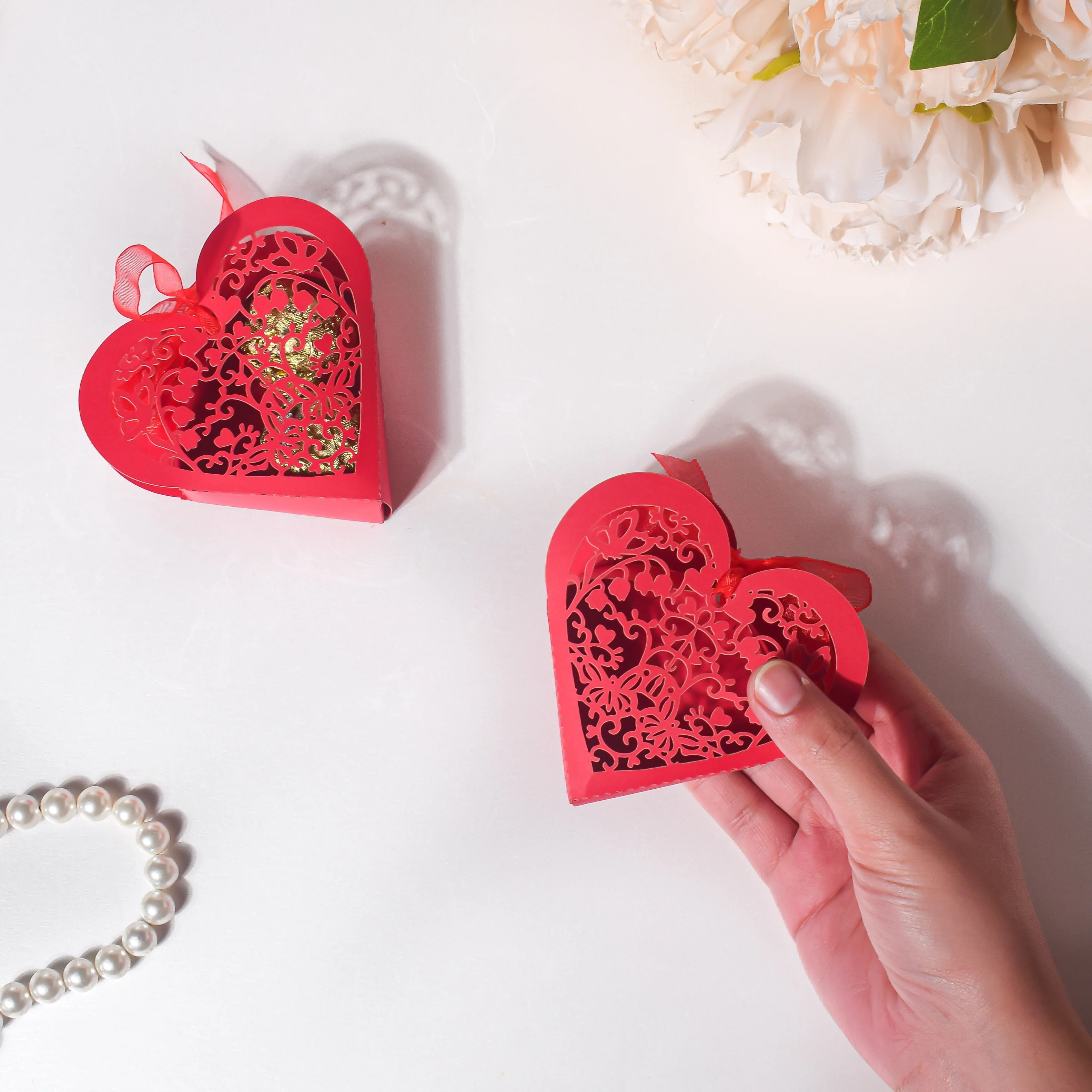 Red Heart Paper Gift Box Set of 20 - Image 3