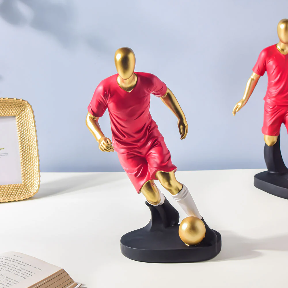 Red Jersey Running Footballer Decor Object 11 Inch - Image 4