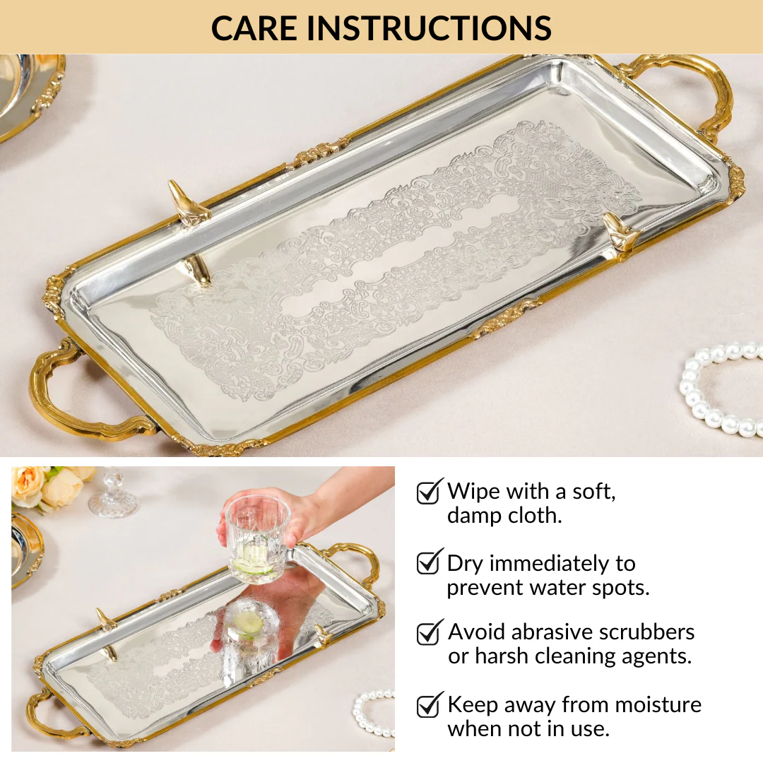 Regal Bird Brass And Stainless Steel Serving Tray - Image 8