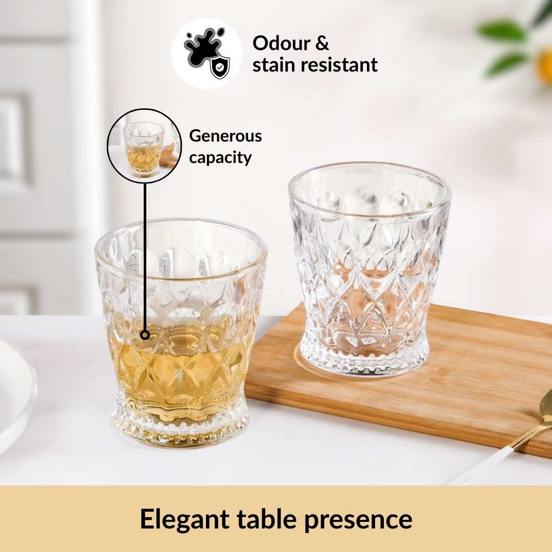 Regal Cut Embossed Glass Set Of 6 245ml - Image 3