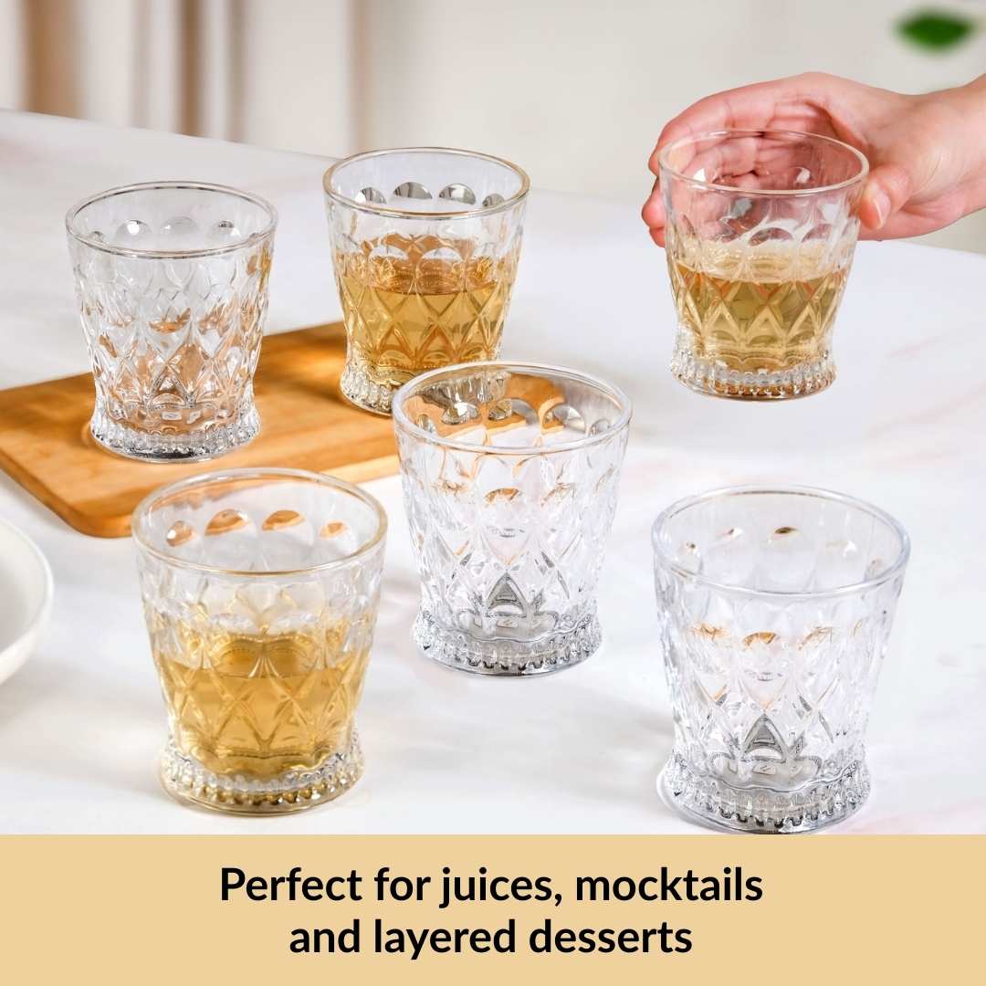 Regal Cut Embossed Glass Set Of 6 245ml - Image 5