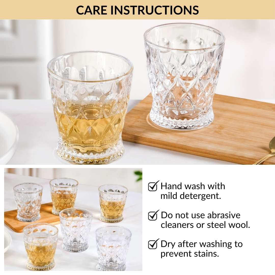 Regal Cut Embossed Glass Set Of 6 245ml - Image 6
