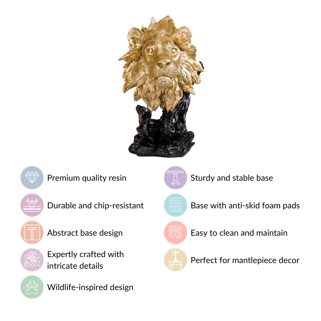 Regal Lion Decor Showpiece Gold - Image 5