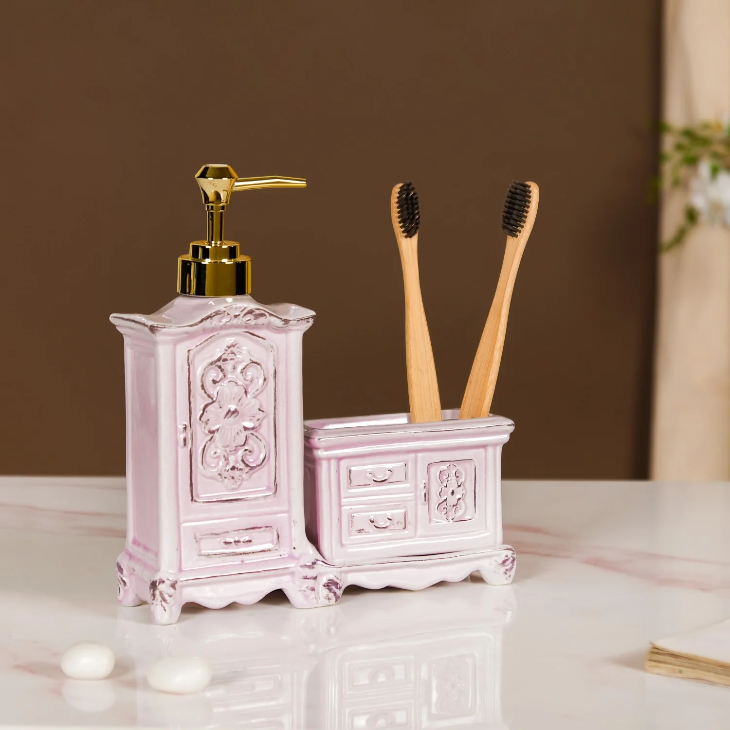 Retro Ceramic Liquid Dispenser Lavender - Image 3