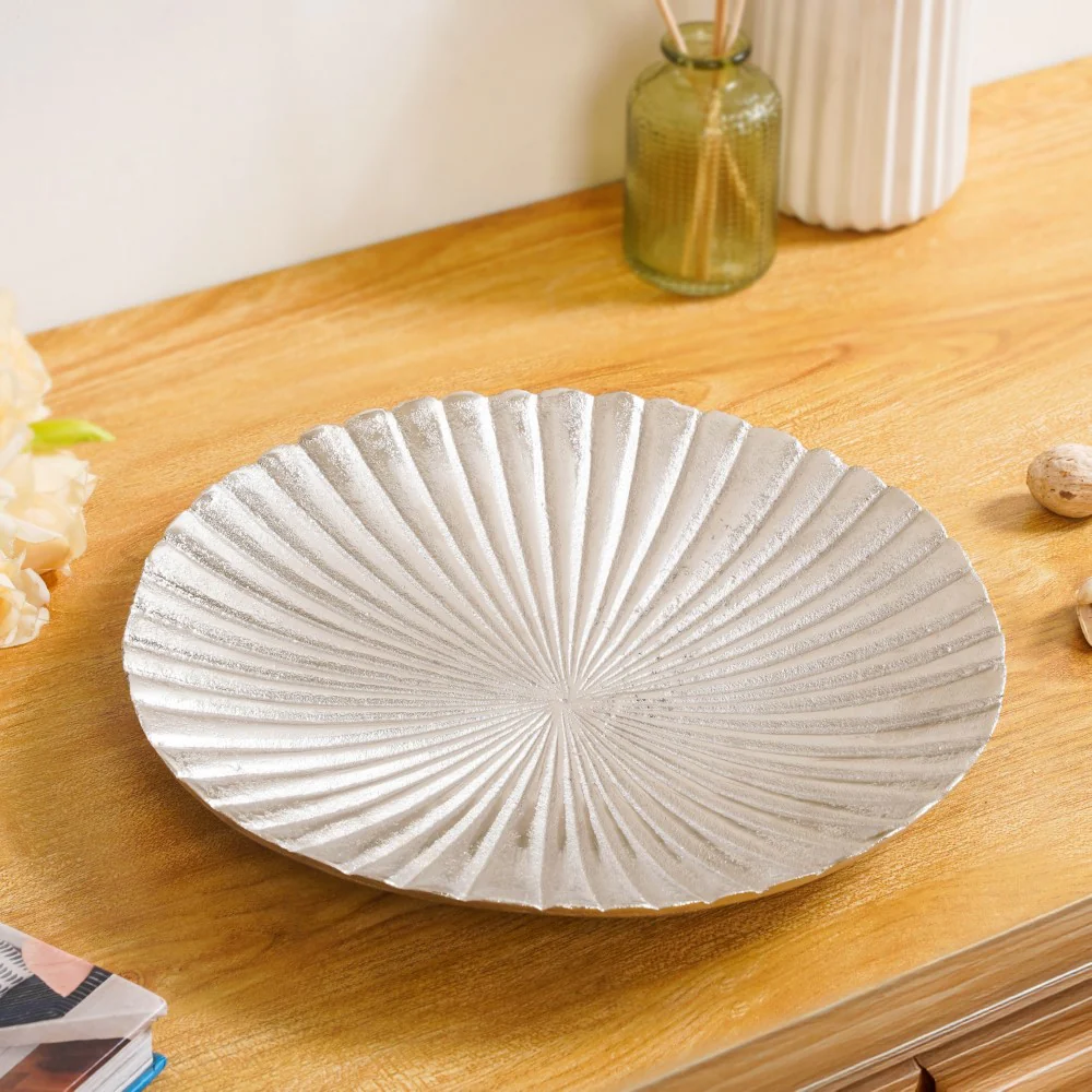 Ribbed Platter Silver 29cm - Image 8