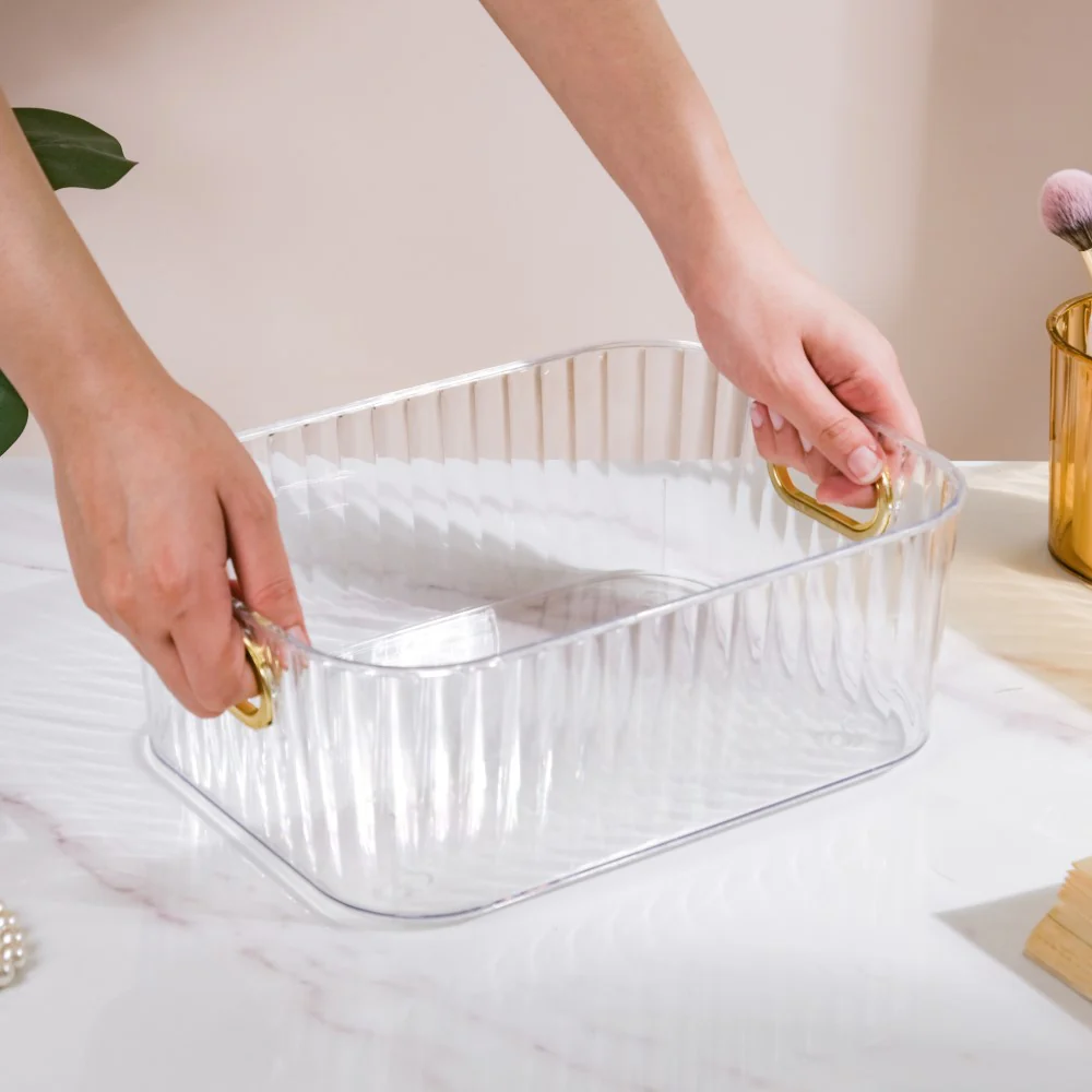 Ribbed Storage Organiser Transparent 11 Inch - Image 2
