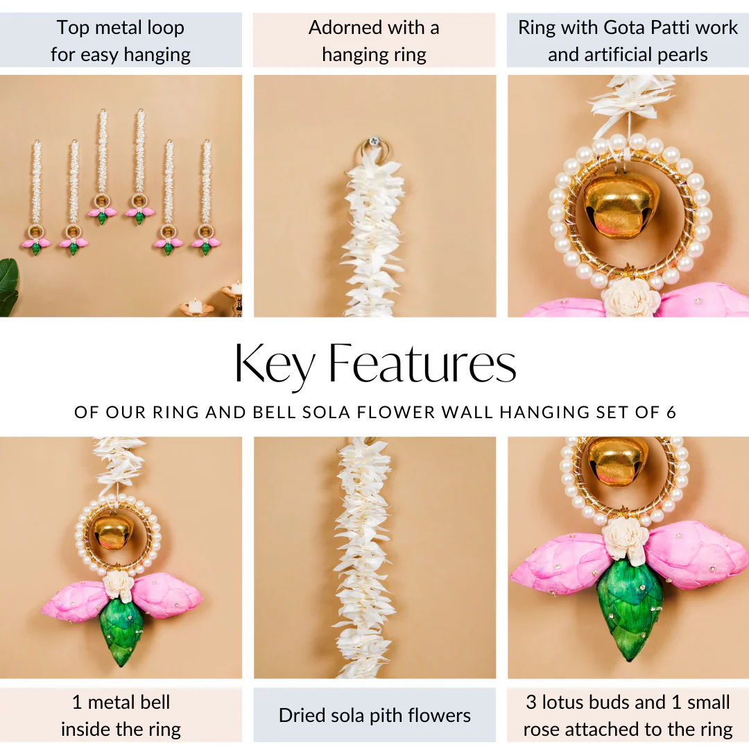 Ring And Bell Sola Flower Wall Hanging Set Of 6 - Image 5
