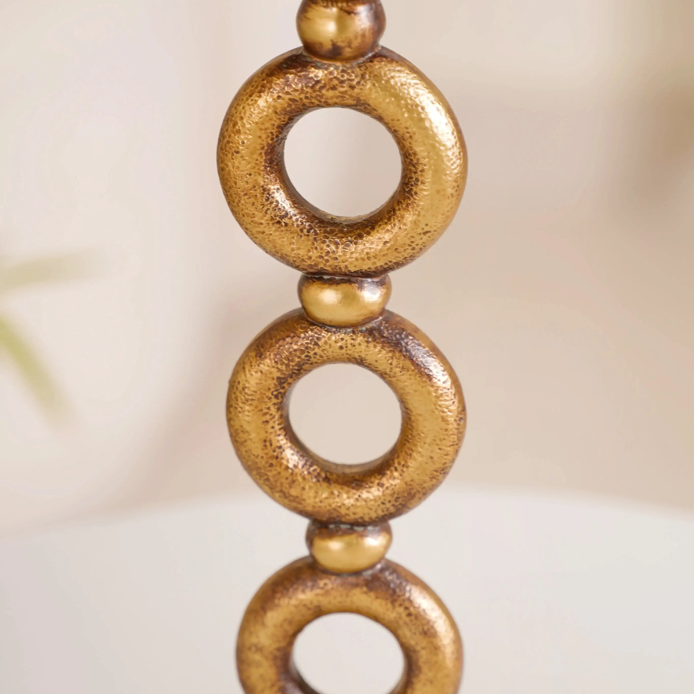 Rings Tall Candle Stand Antique Gold - Image 10