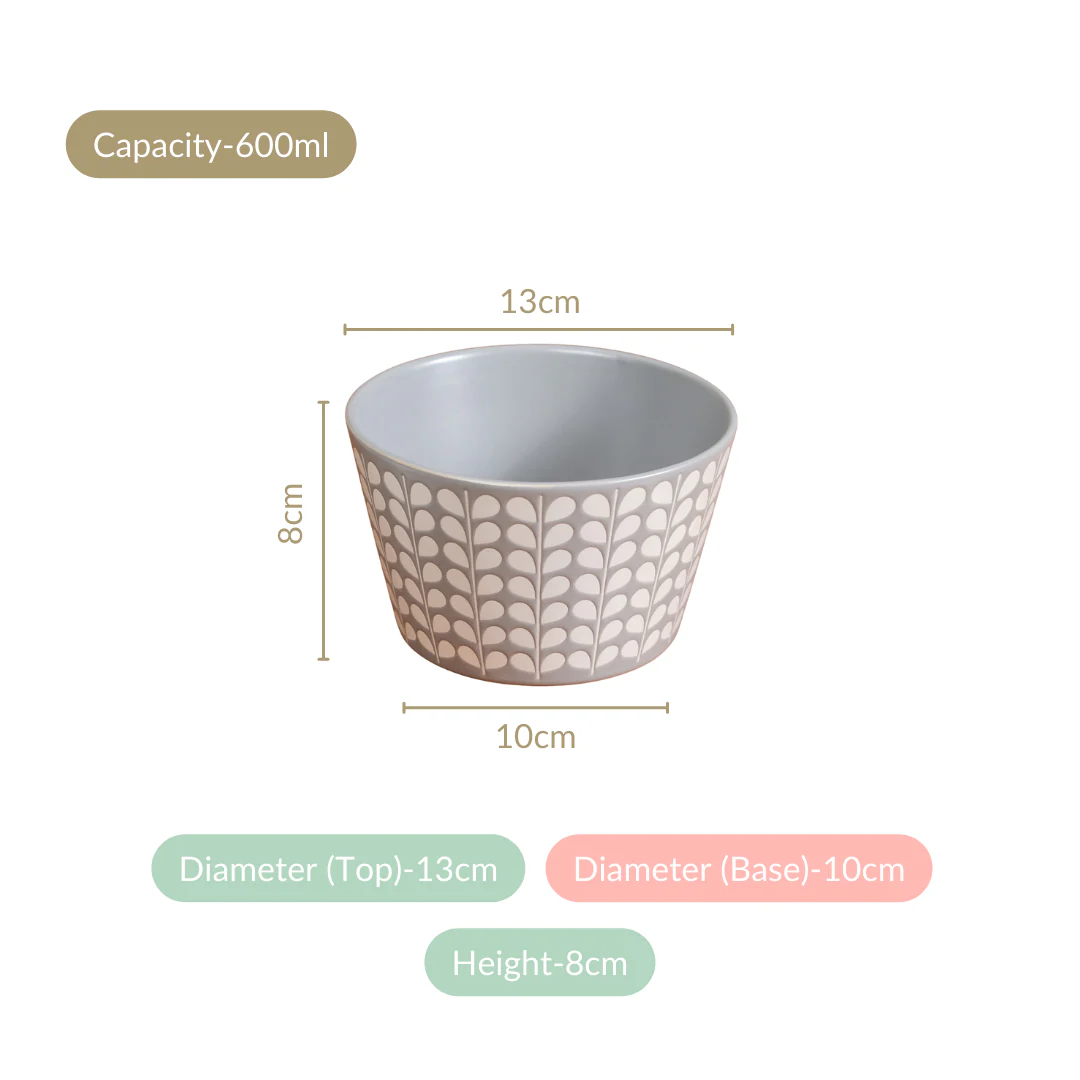 Robinia Ceramic Serving Bowl Set Of 6 600ml - Image 4