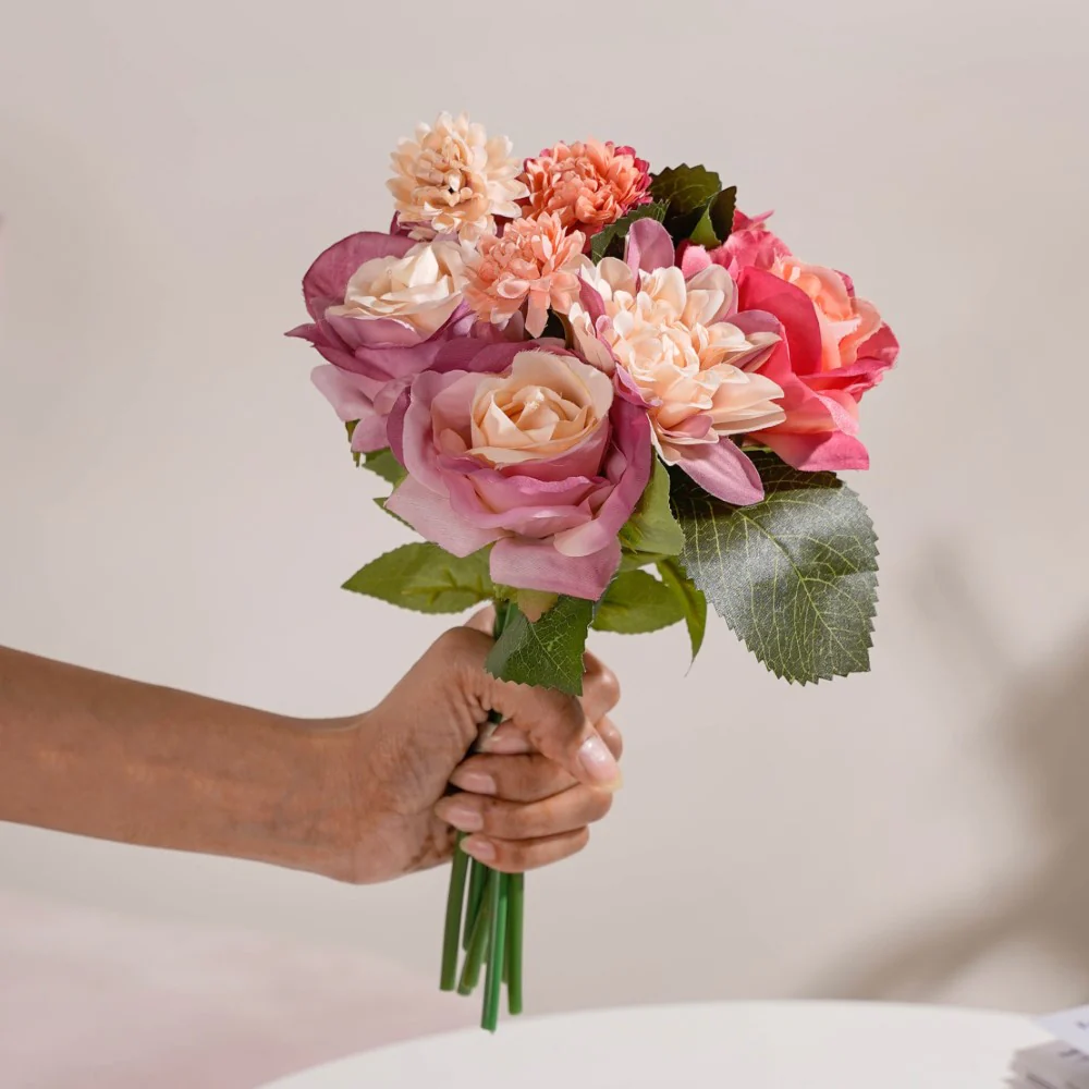 Rose Bouquet Peach And Purple - Image 4