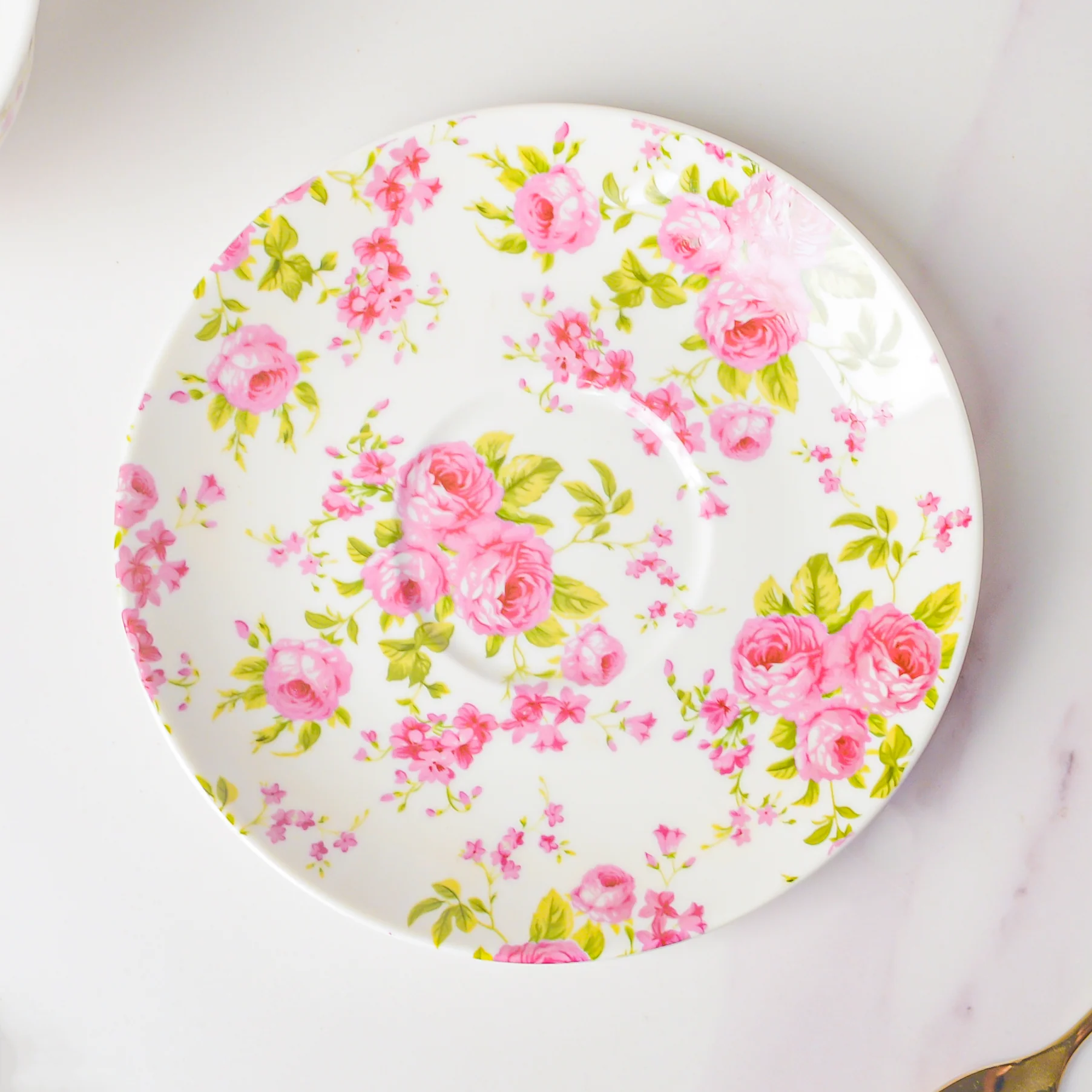 Pink Rose Ceramic Cup And Saucer Set 150 ml - Image 8