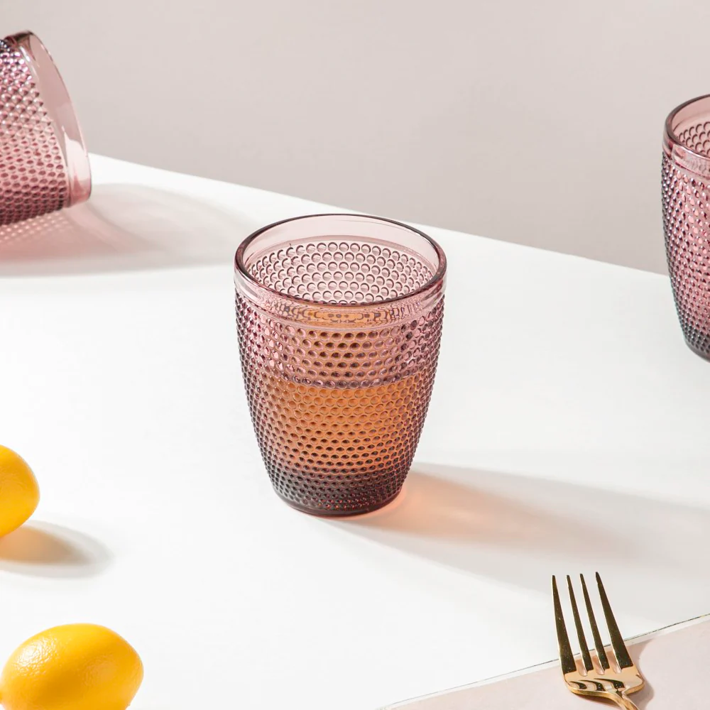 Rose Crystal Tumbler Glass Mauve Set Of 6 250 ml - Image 7