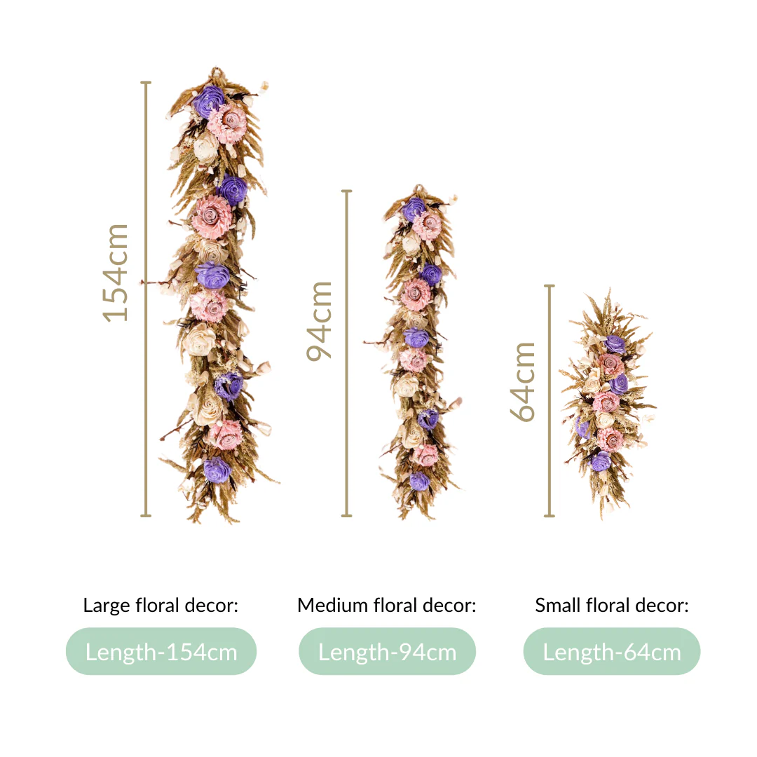 Rose Dried Flower Decoration Set Of 3 - Image 4