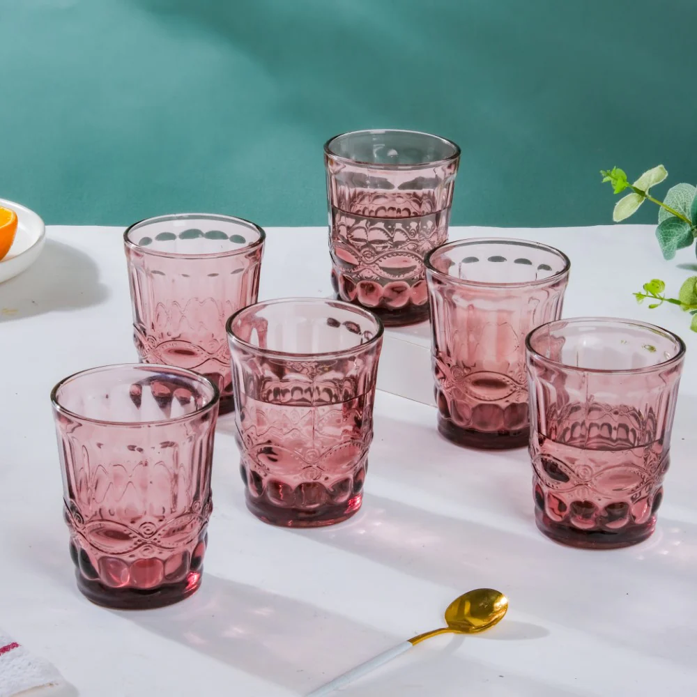Rose Everyday Drinking Glass Mauve Set Of 6 250 ml - Image 8