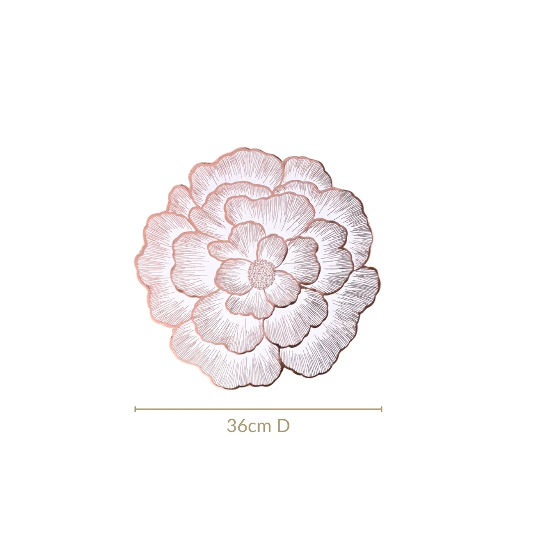 Rose Gold And White Fleur Placemat Set Of 6 - Image 4