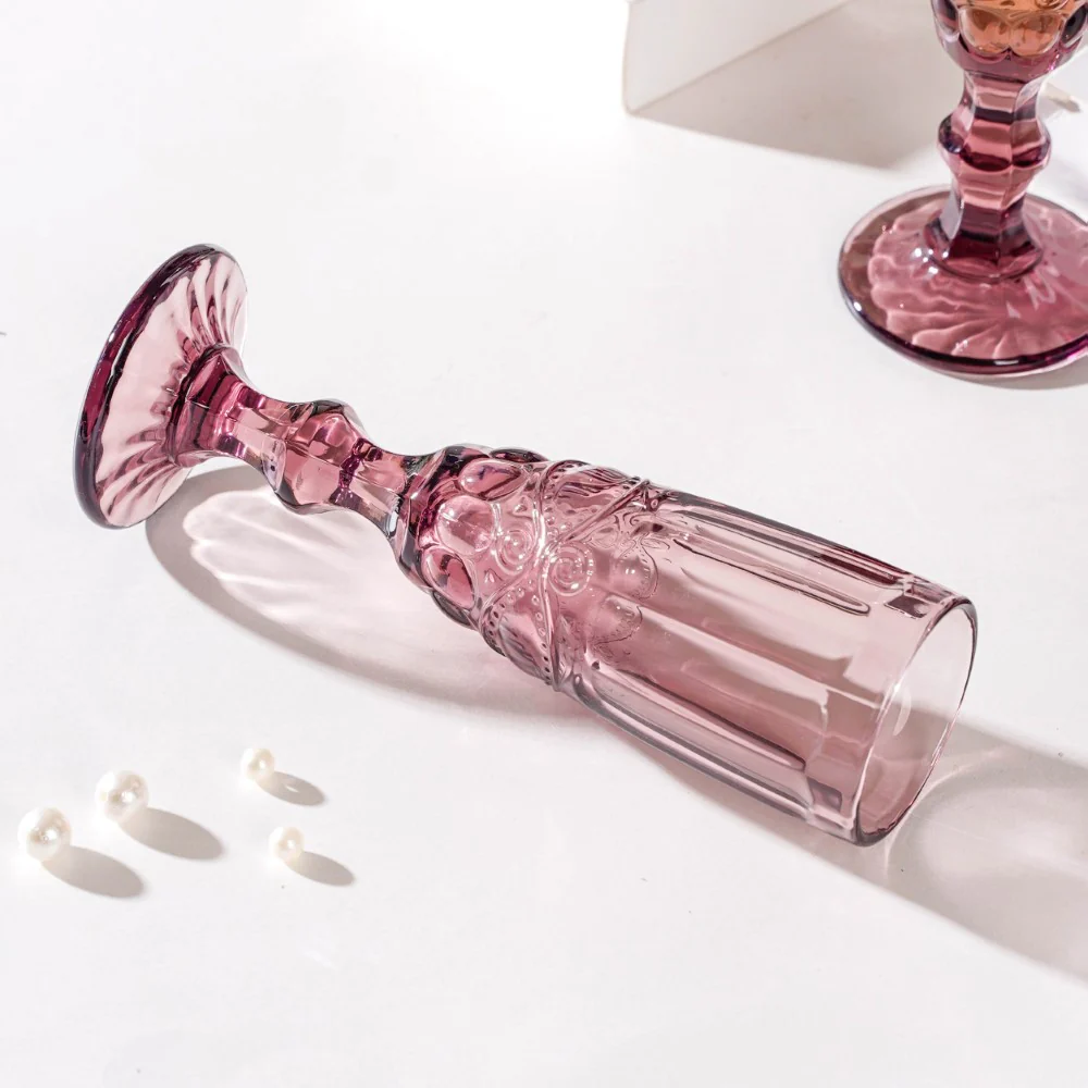 Rose Stemmed Glass Mauve Set Of 6 150 ml - Image 7