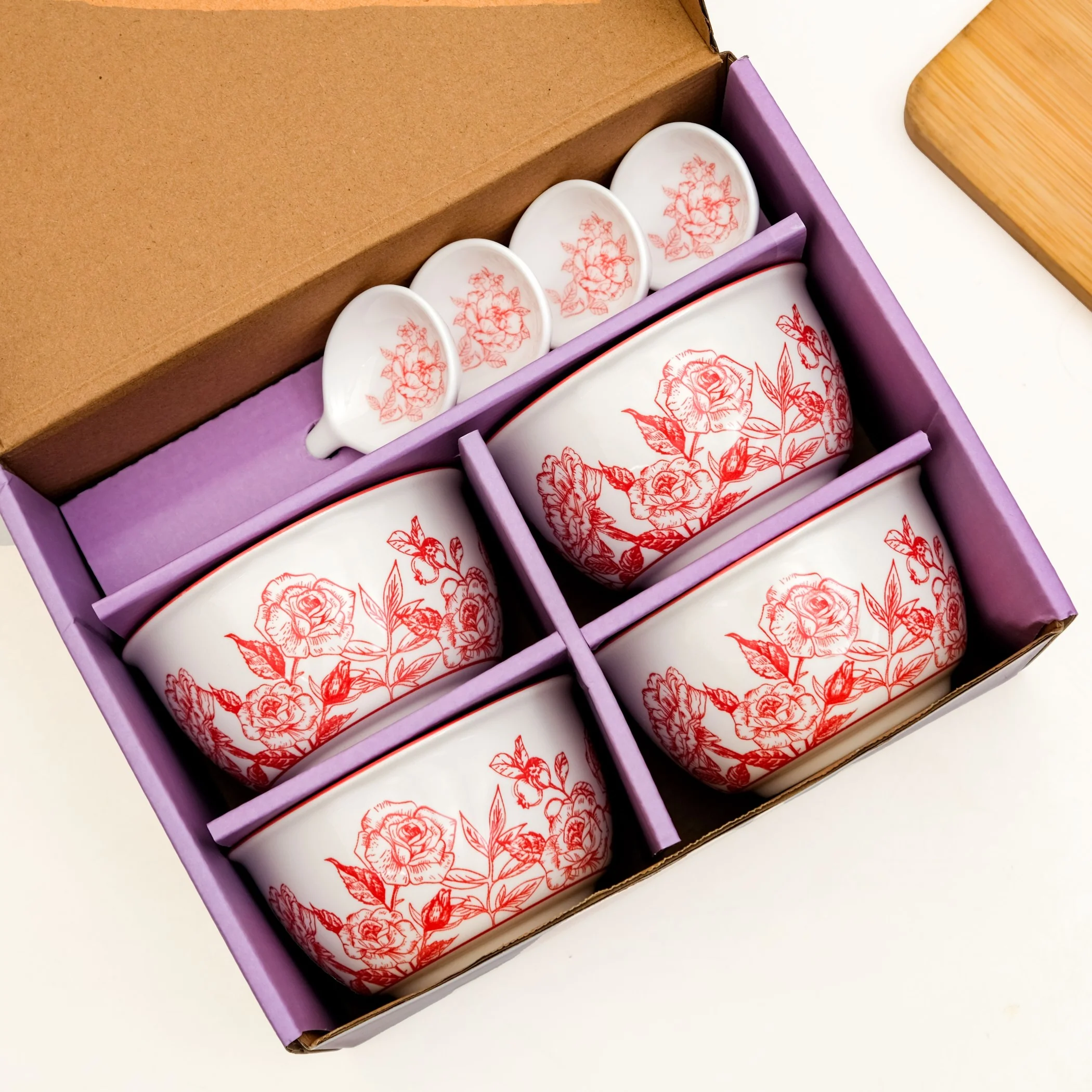 Rosetta Bowls And Spoons Set Of 4 400ml - Image 3